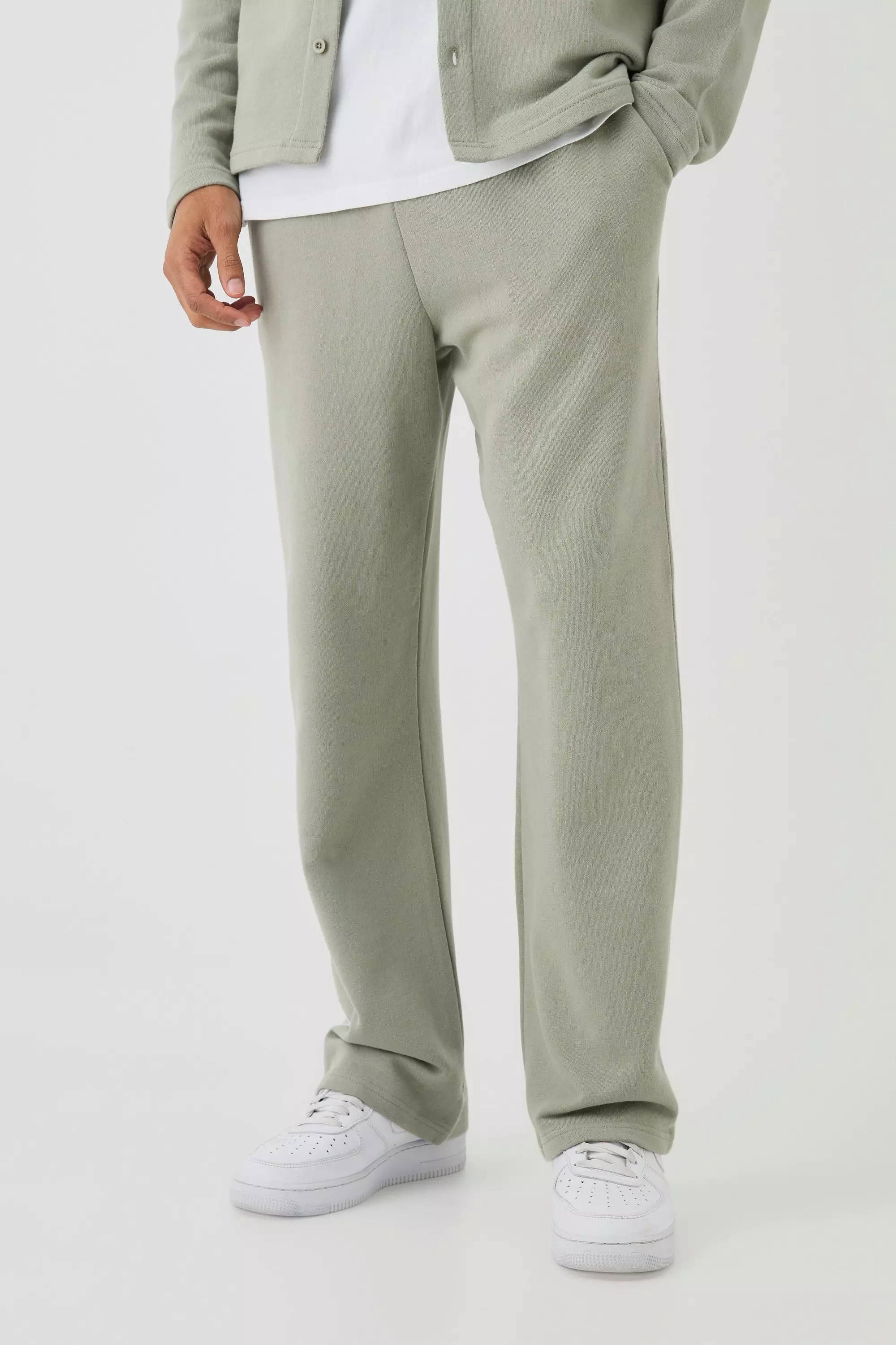 Sage Green Straight Leg Loopback Pants