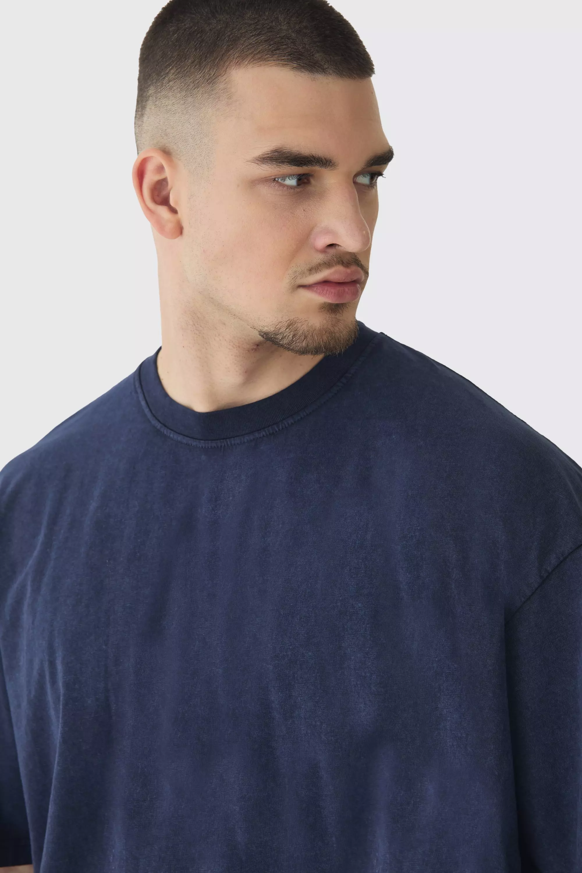 Charcoal Tall Oversized Acid Wash T-Shirt alternative image