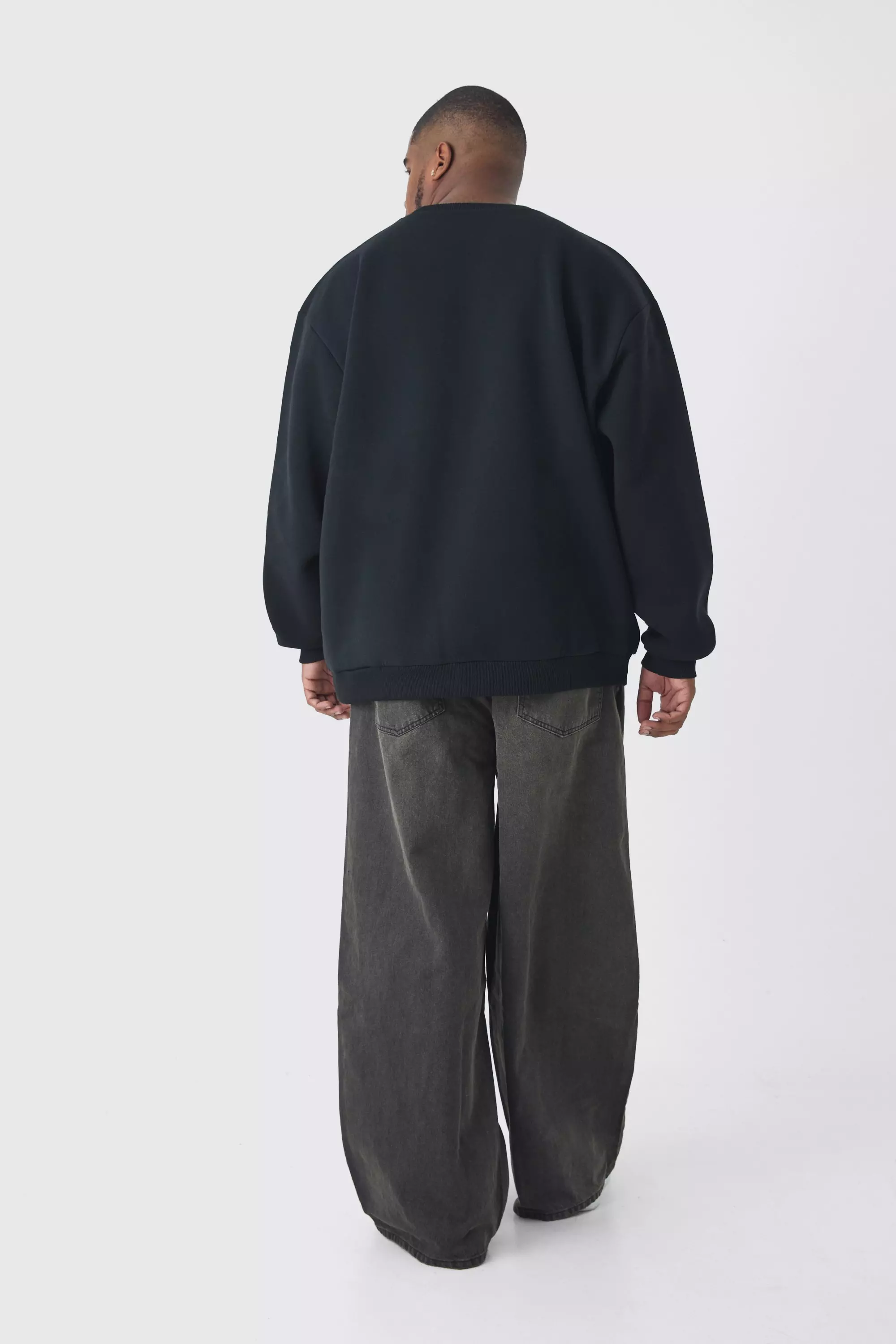 Plus lockere braune Jeans mit Riss am Knie, Brown alternatives Bild
