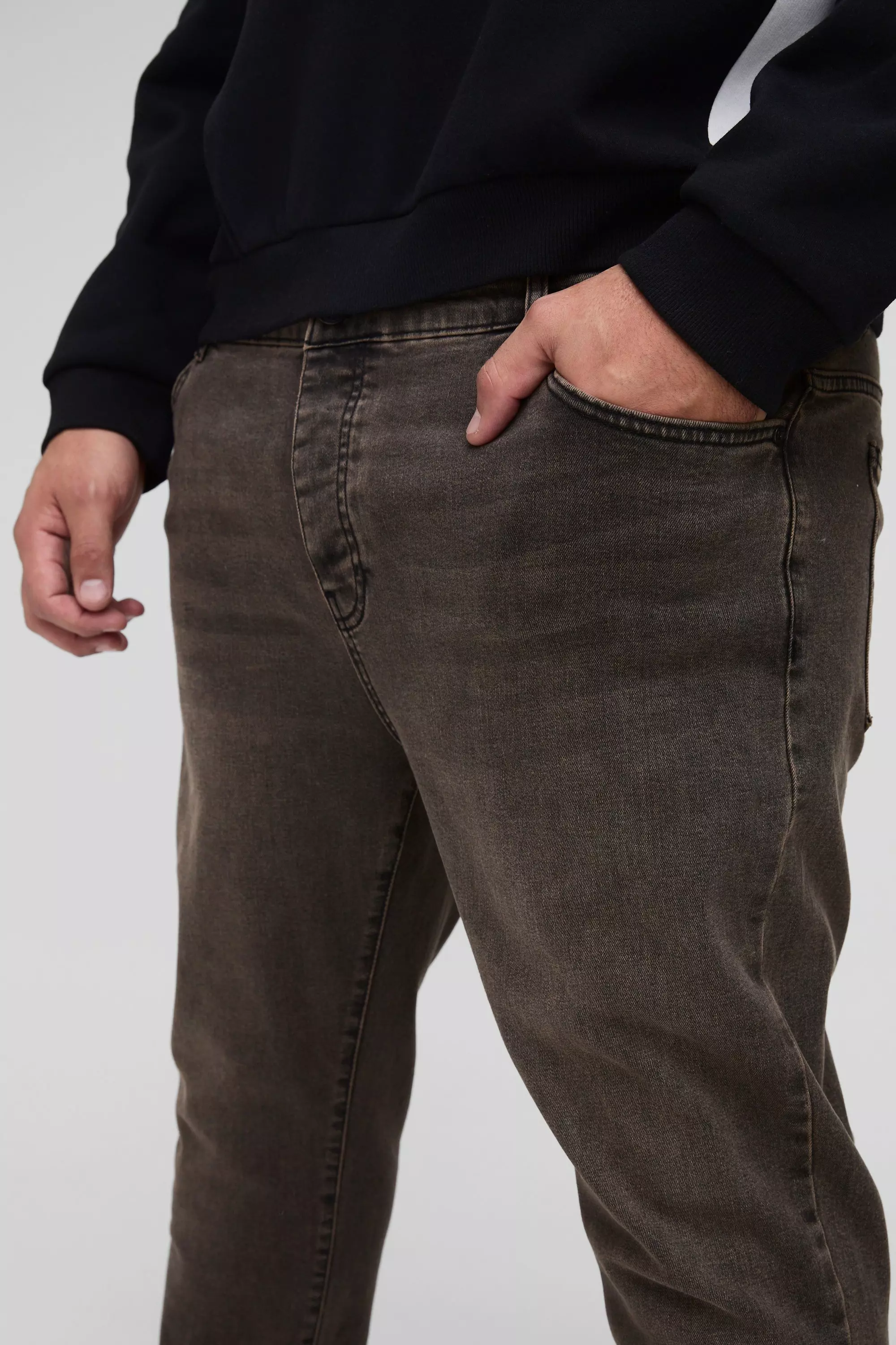 Brown Plus Skinny Stretch Tinted Jeans alternative image