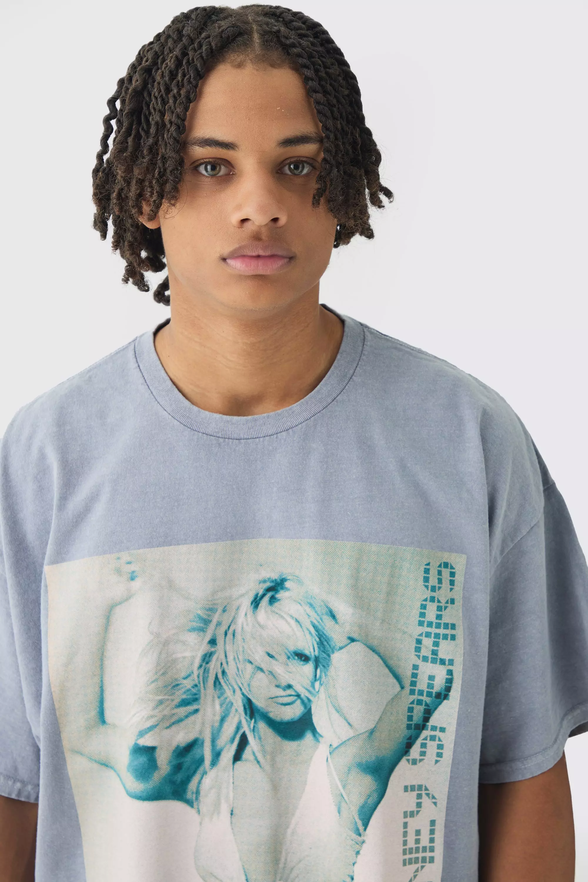 Charcoal Oversized Britney Spears Boxy Wash License T-Shirt alternative image