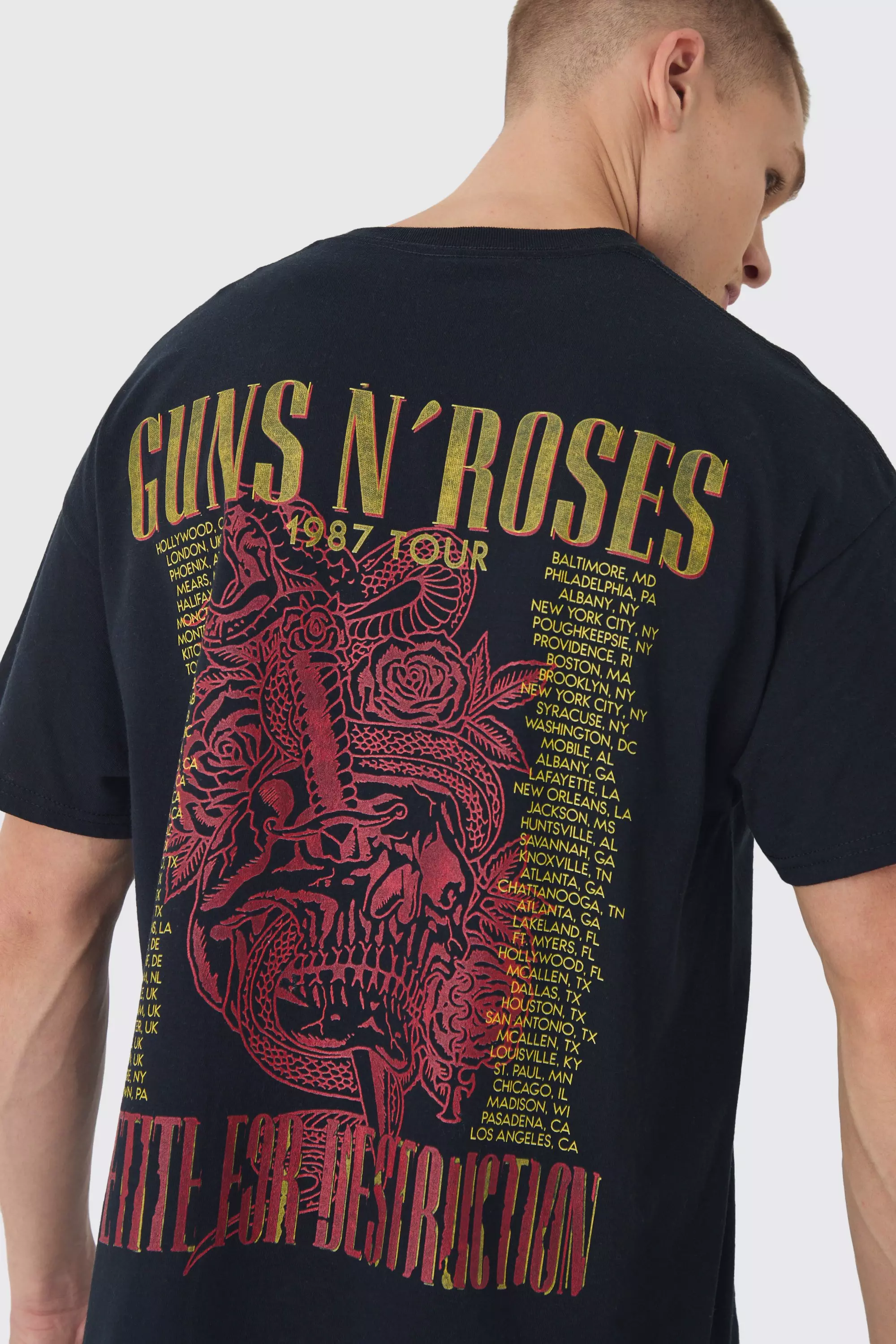 T-shirt oversize à imprimé Guns N Roses, Black autre image
