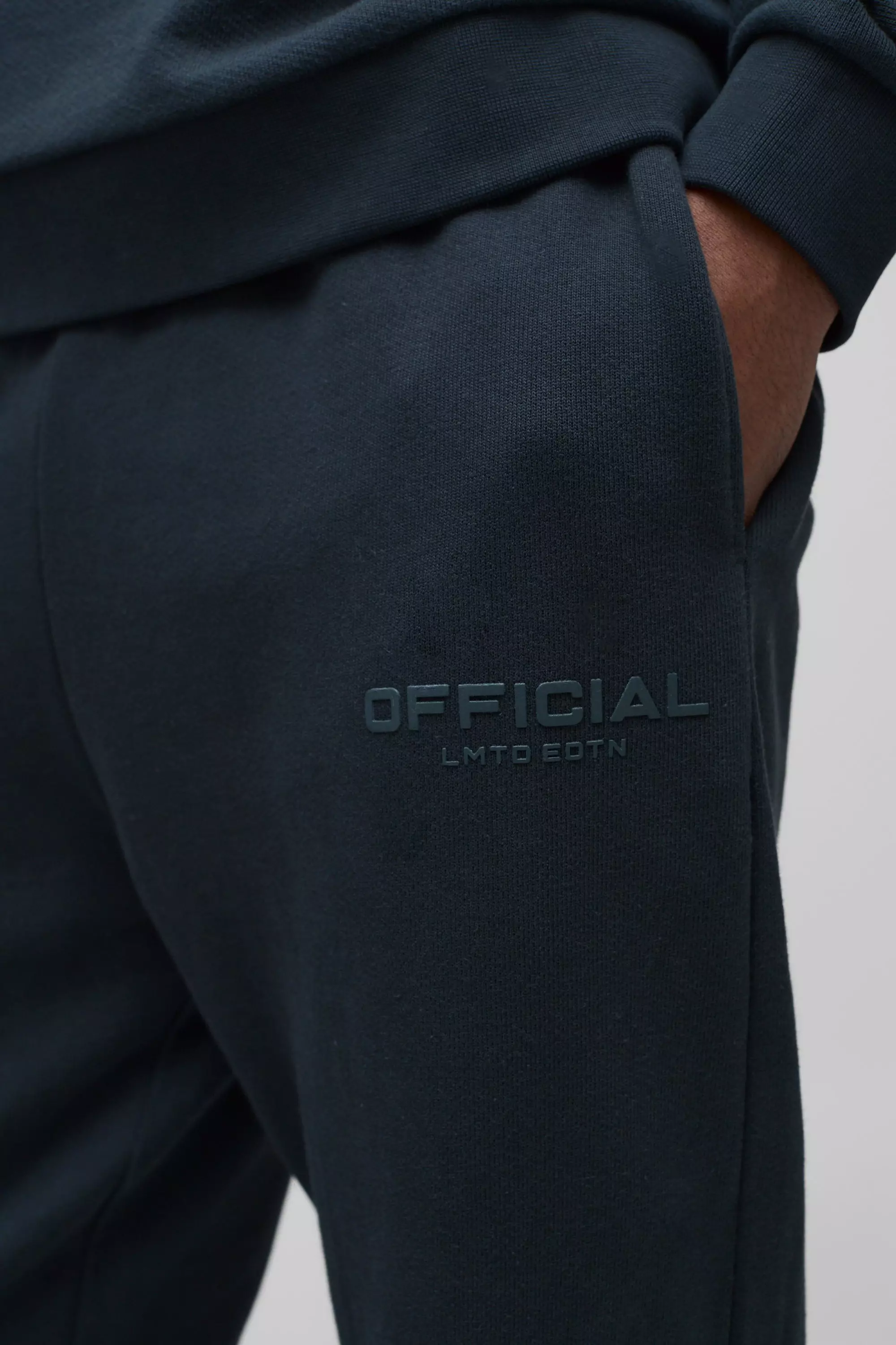 Pantaloni Tuta Pesanti Regular Fit Con Rilegatura, Charcoal immagine alternativa