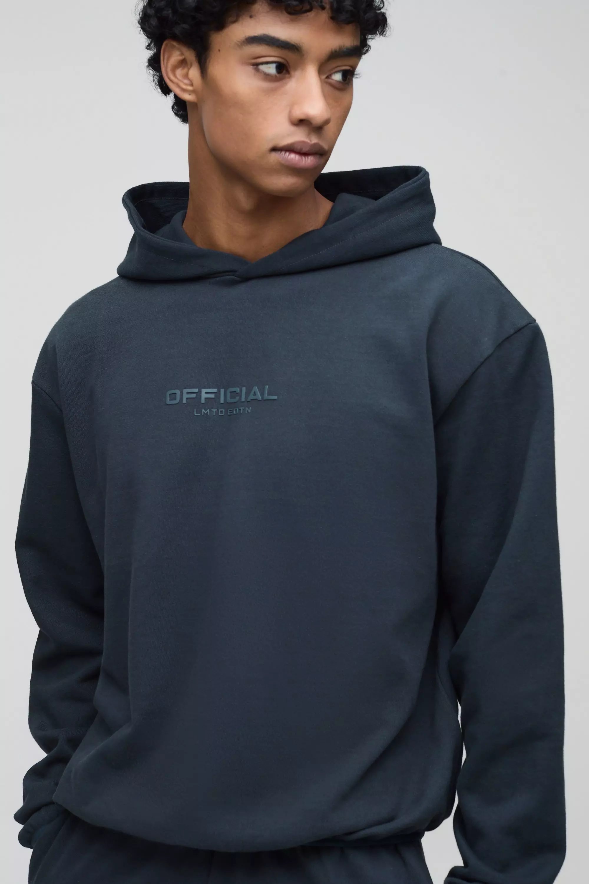 Charcoal Oversized Boxy Heavyweight Bound Hoodie alternative image