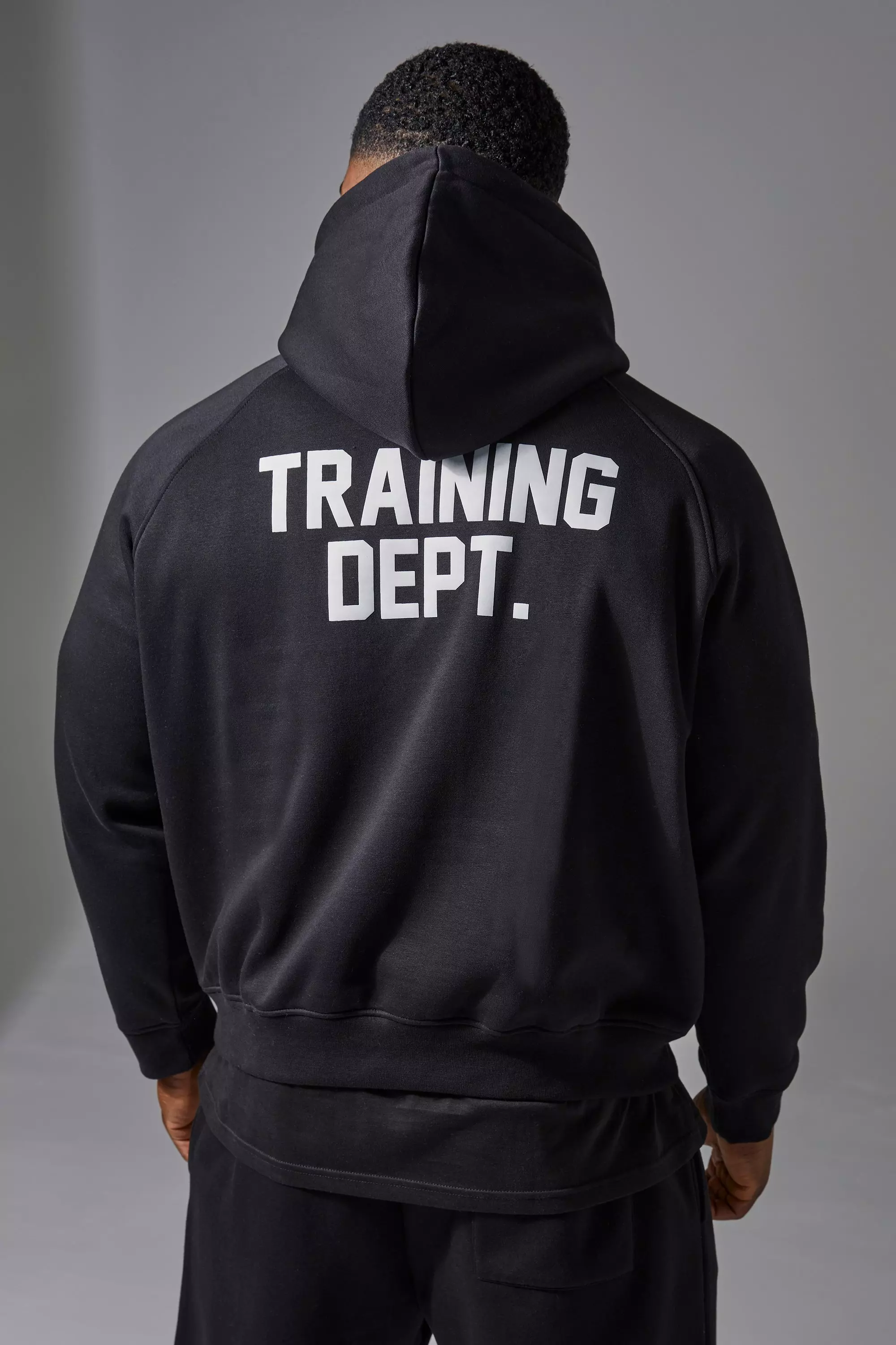 Black Training Dept Boxy Hoodie