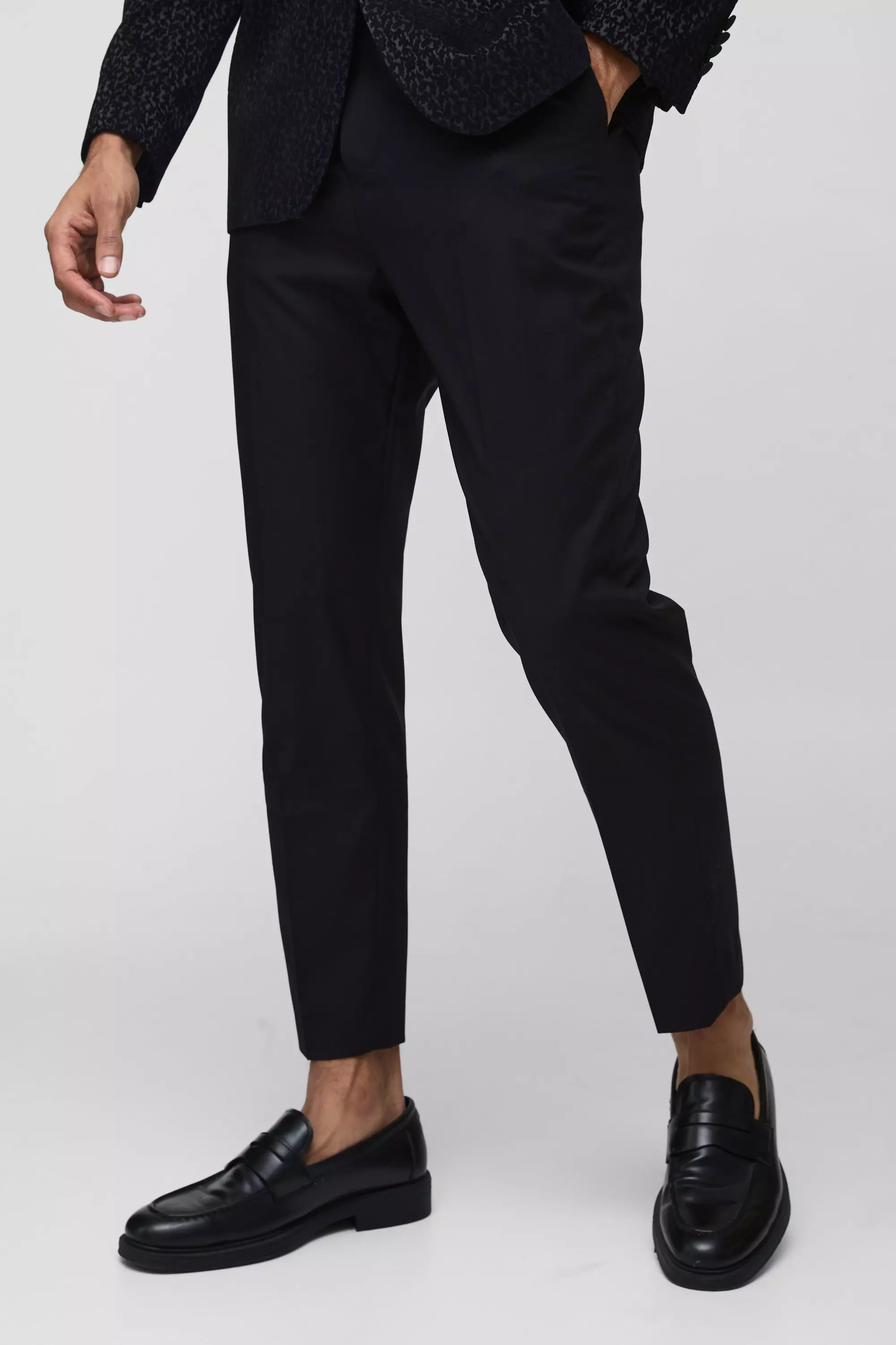 Fixed Waist Tapered Fit Trouser Black