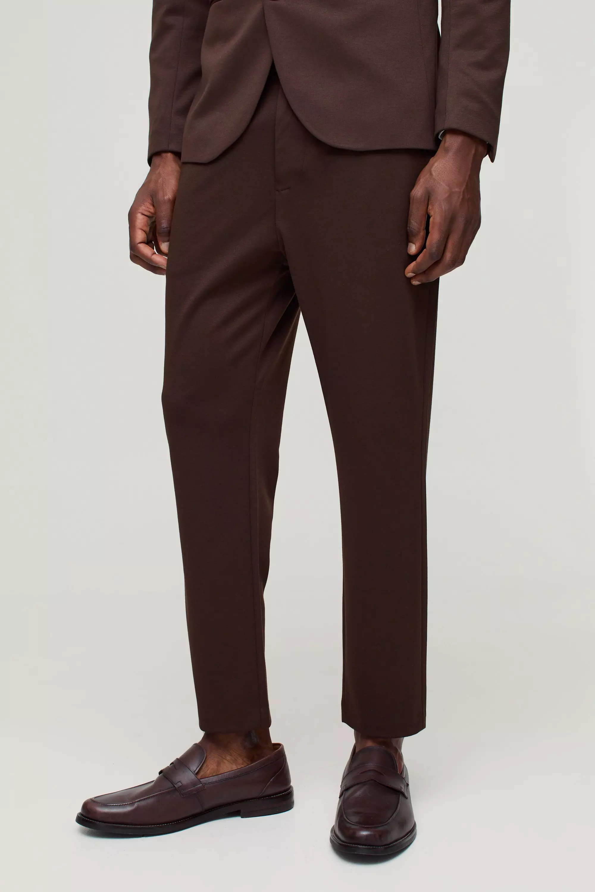 Kragenloser Slim-Fit Jersey-Blazer, Brown alternatives Bild