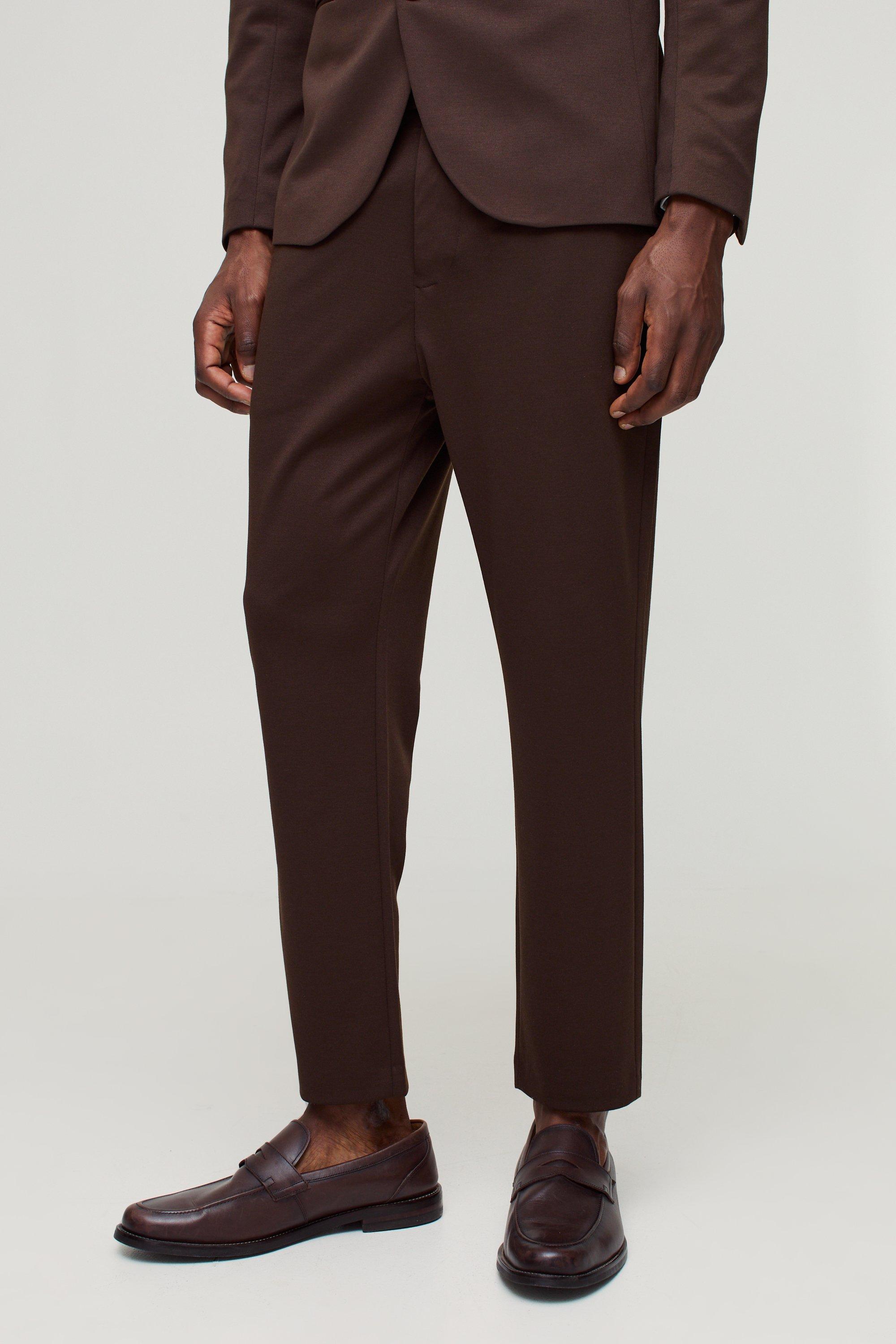 Fixed Waist Jersey Tapered Tailored Pants | boohooMAN USA