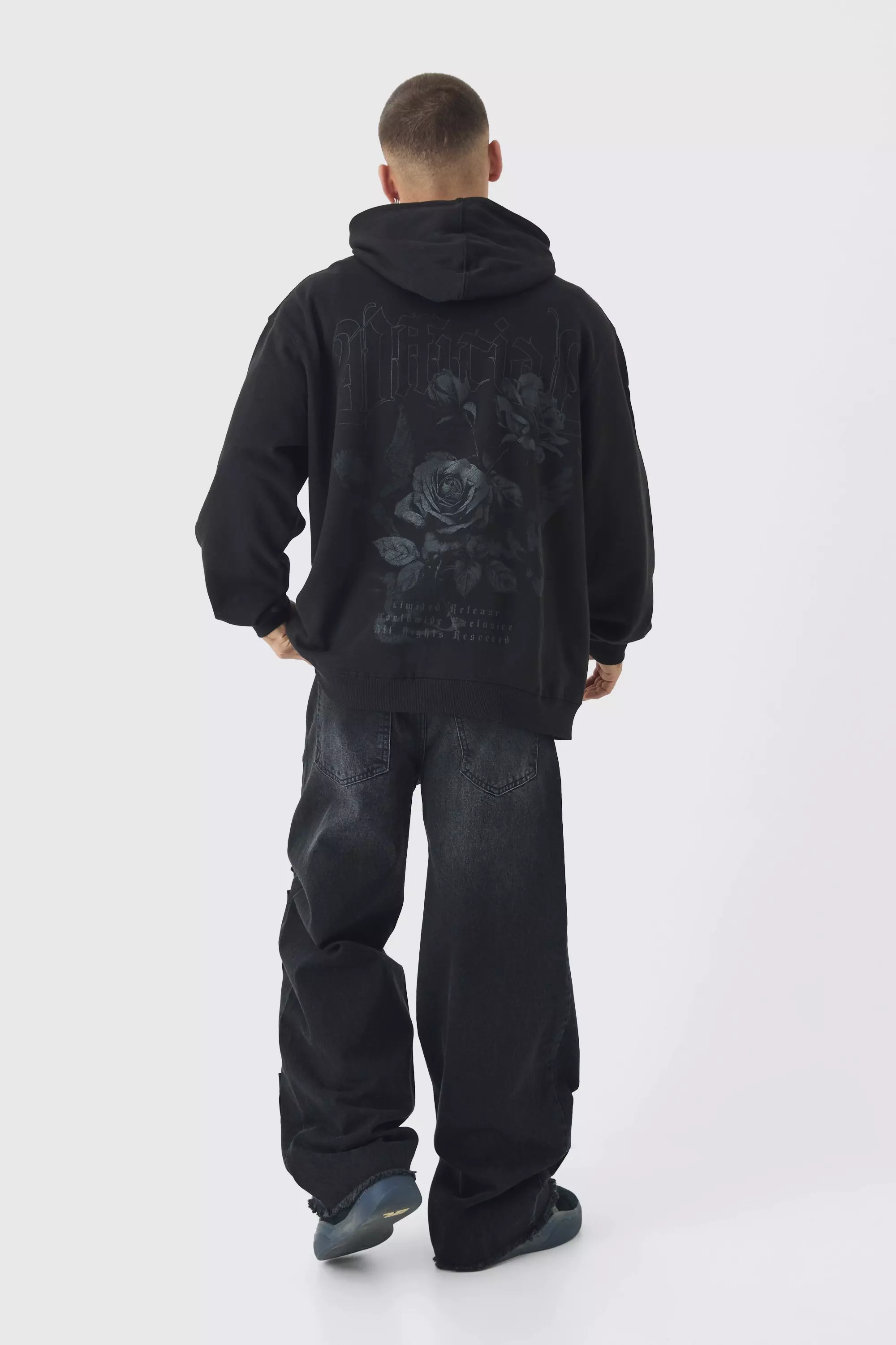 Washed black Baggy Fit Rigid Indigo Multi Pocket Jeans alternative image