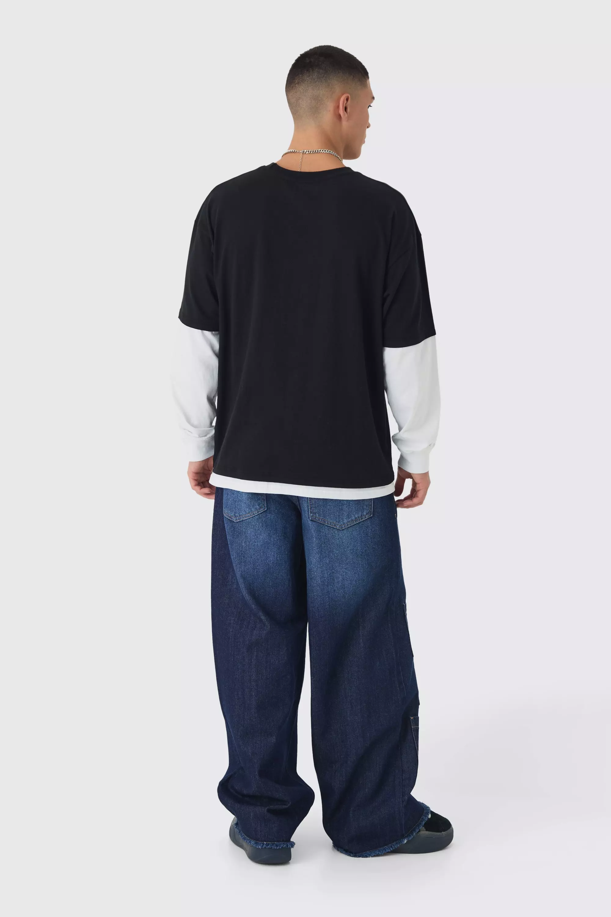 Onbewerkte Baggy Indigo Jeans Met Zakken alternatieve afbeelding