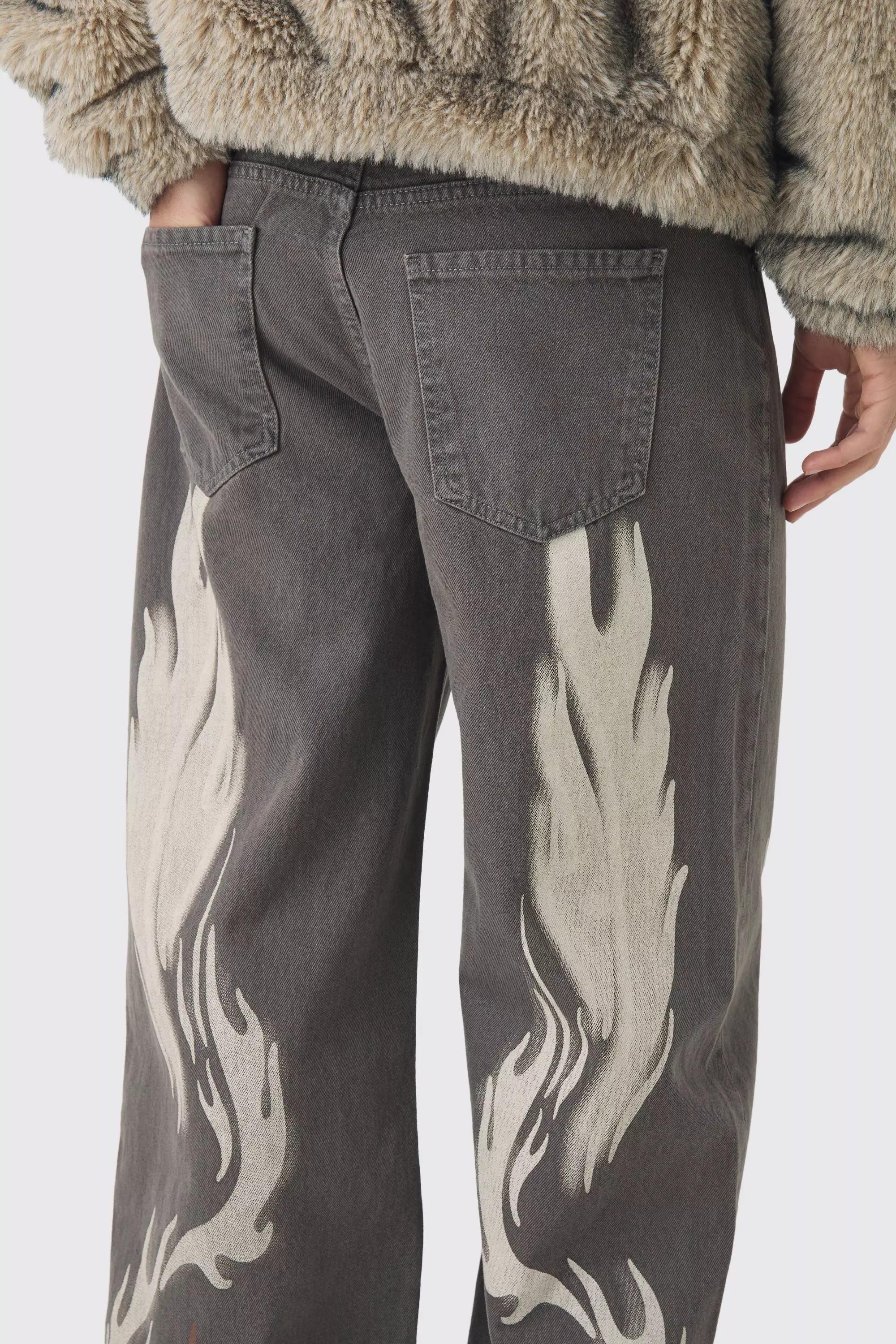 Jean large imprimé moto, Brown autre image