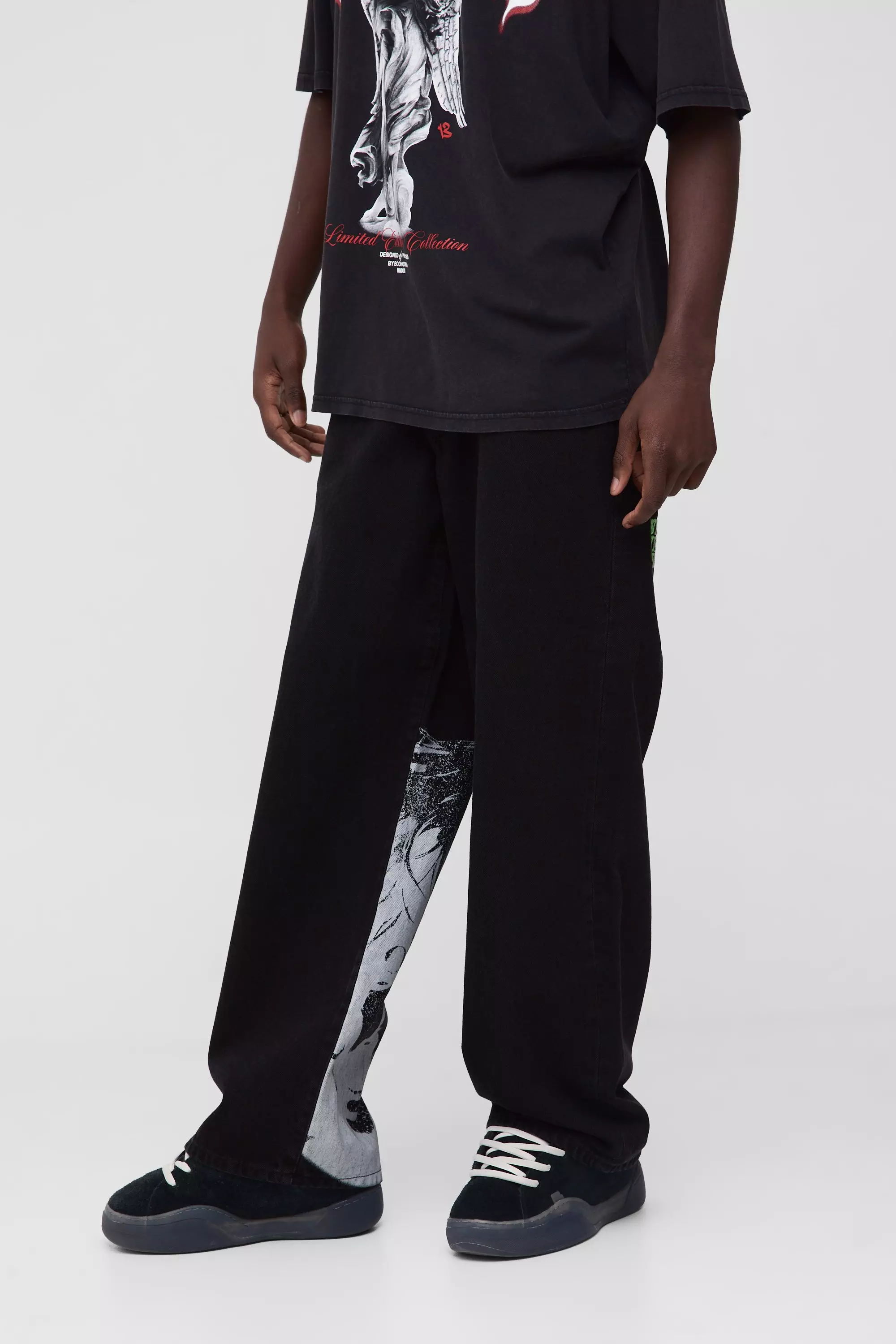 Lockere Jeans mit Stickerei, Black alternatives Bild