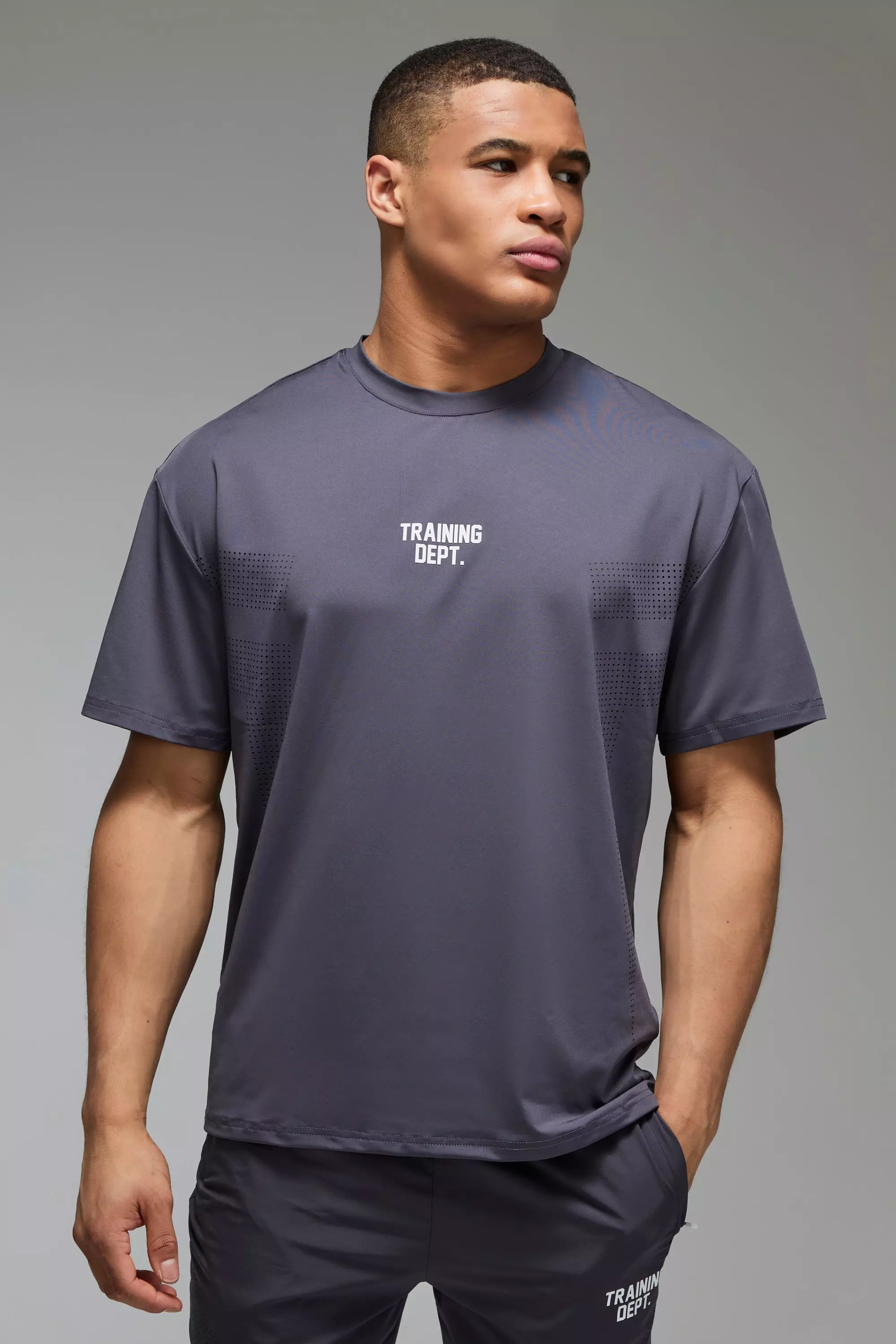 Charcoal Training Dept Perforated Oversized T-shirt alternative image