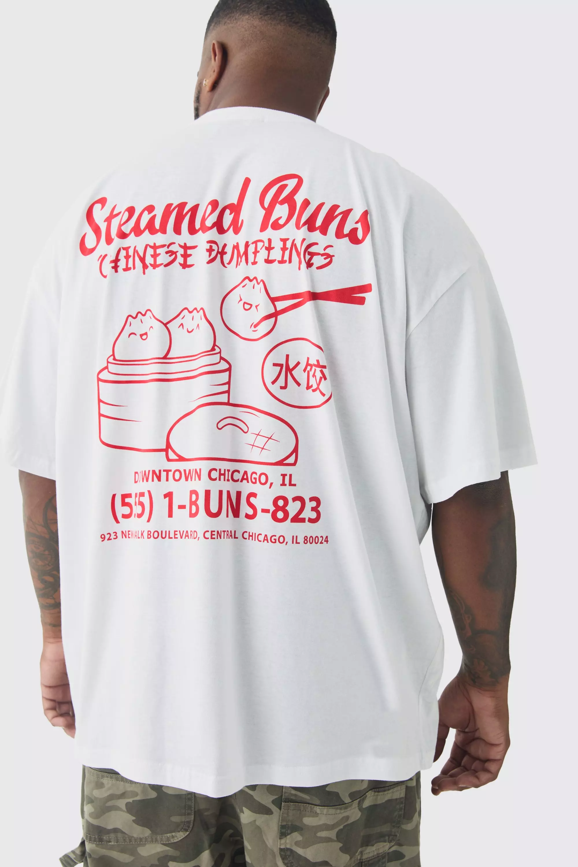 Plus Oversize T-Shirt mit Megan Fox - Print, White alternatives Bild