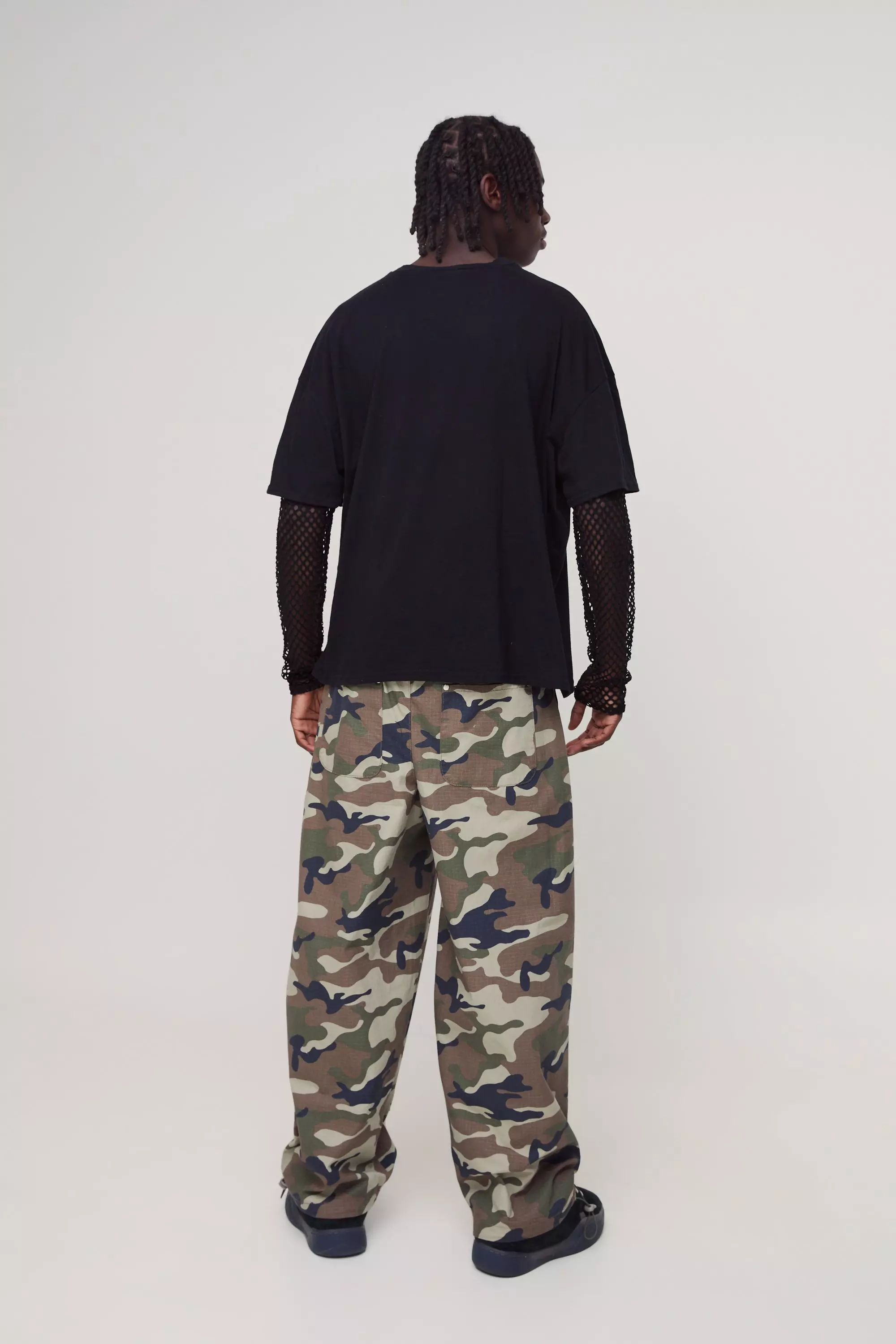 Oversized Double Layer Homme Print T-shirt | boohooMAN USA