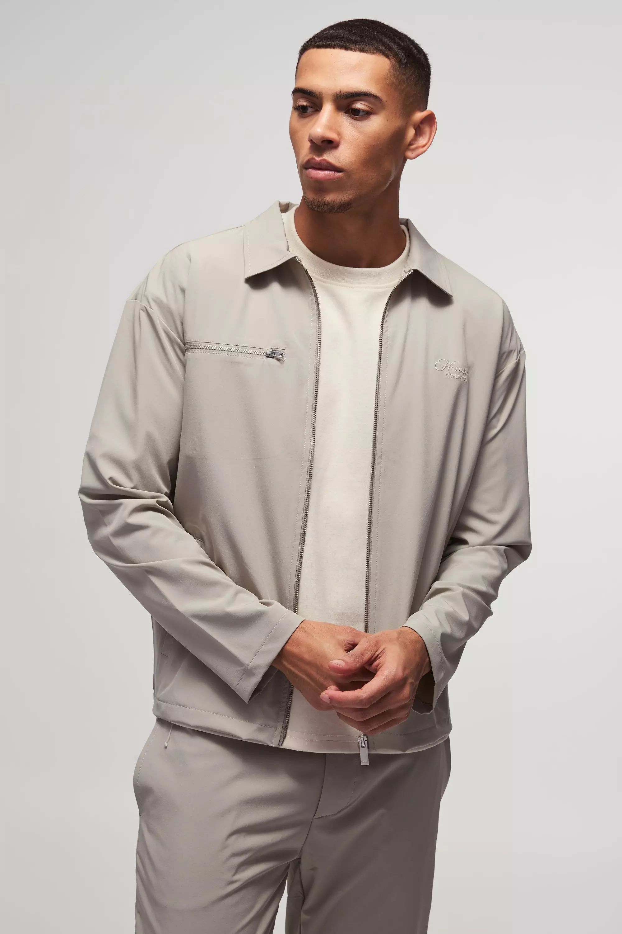 Grey Stretch Homme Tech Regular Fit Overhemd alternatieve afbeelding