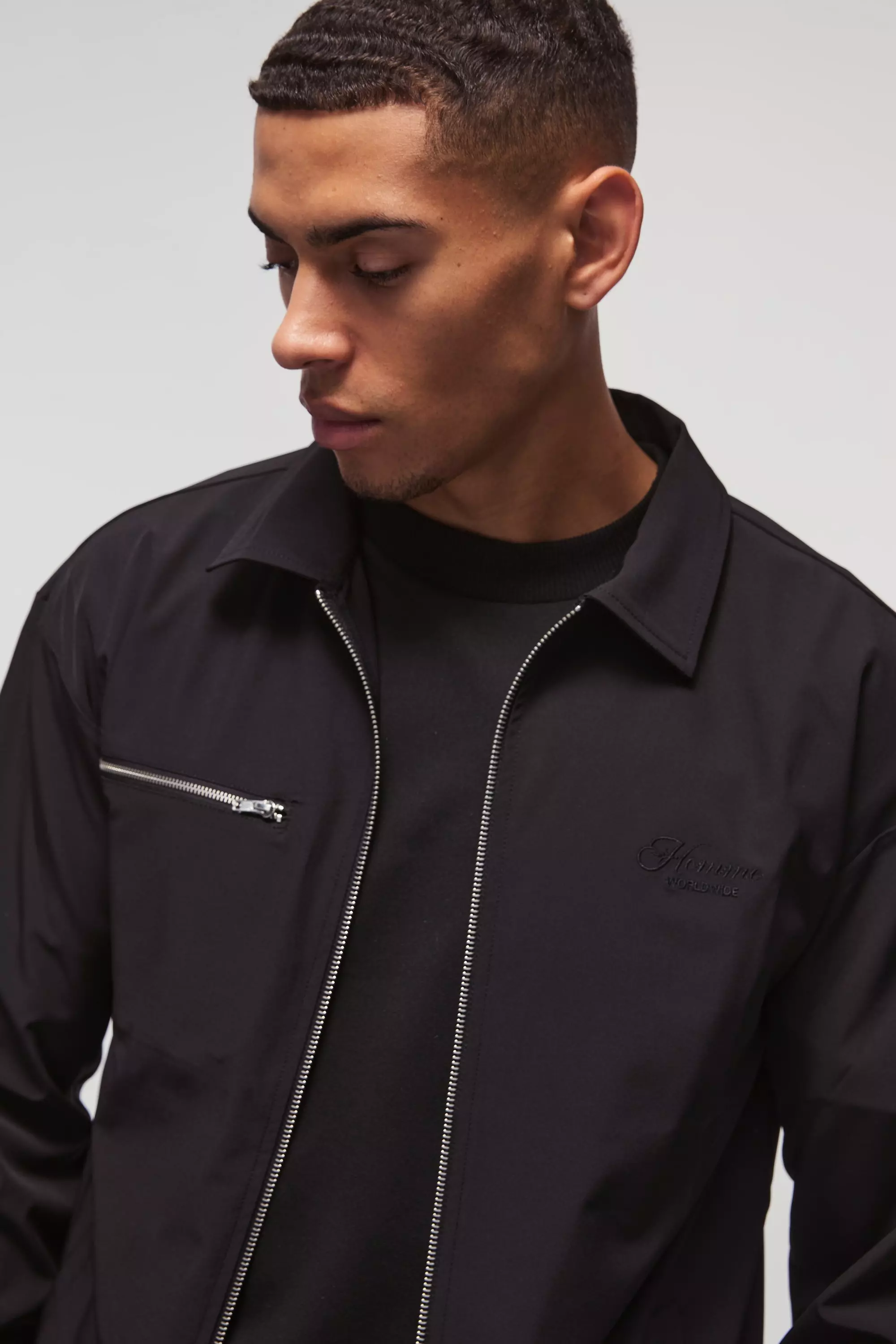 Stretch Homme Overshirt, Black alternatives Bild