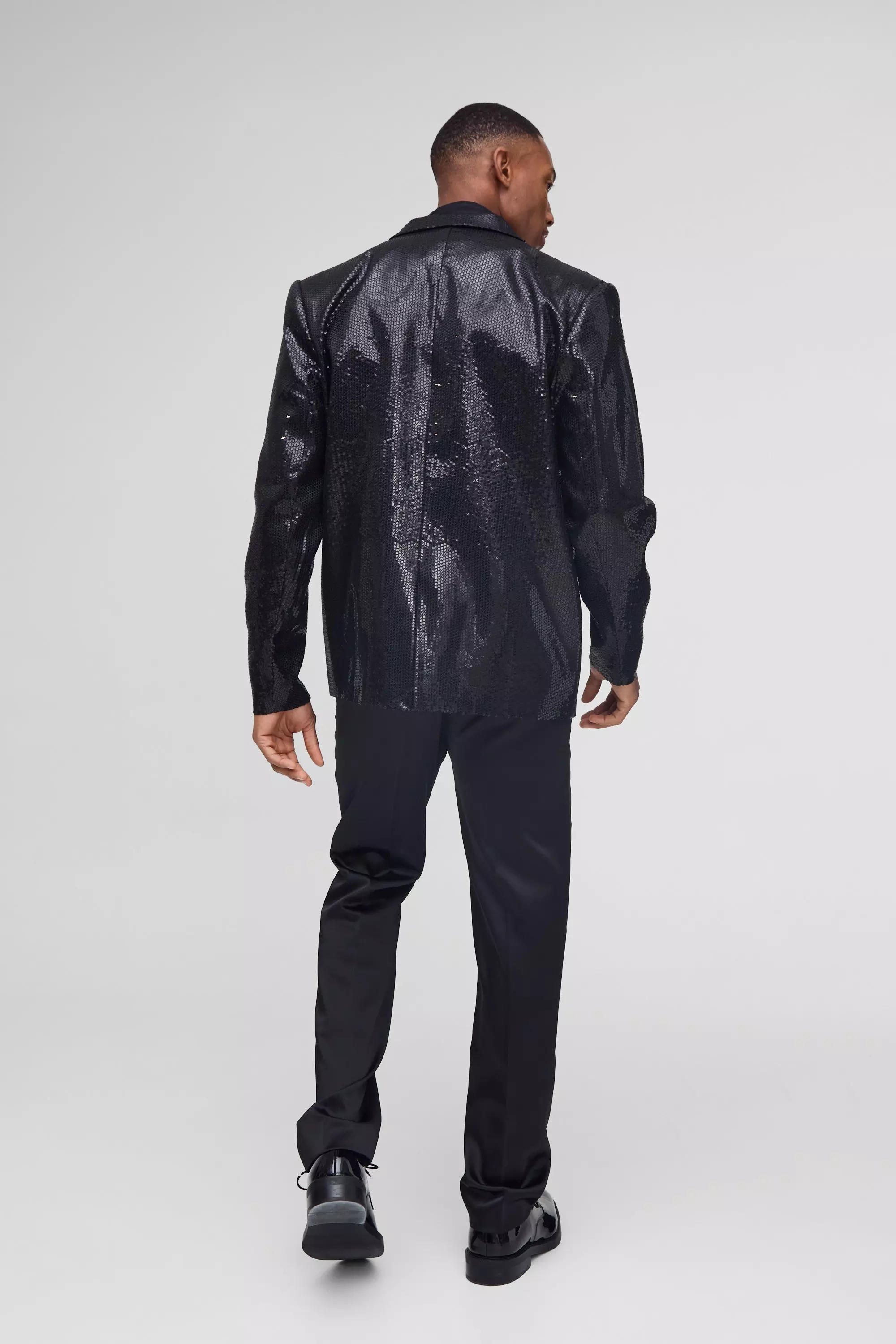 Blazer oversize pailleté, Black autre image