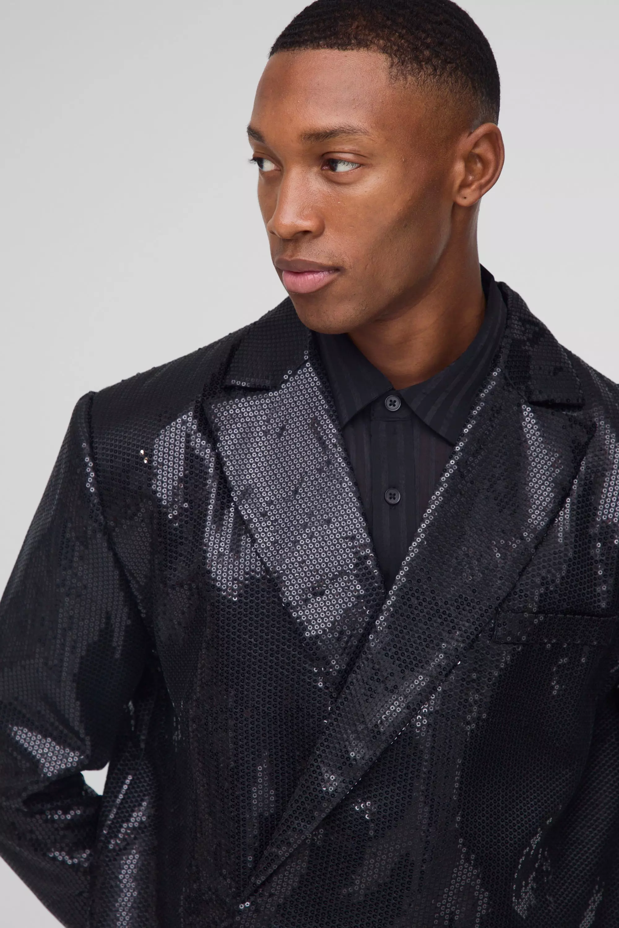 Blazer oversize pailleté, Black autre image