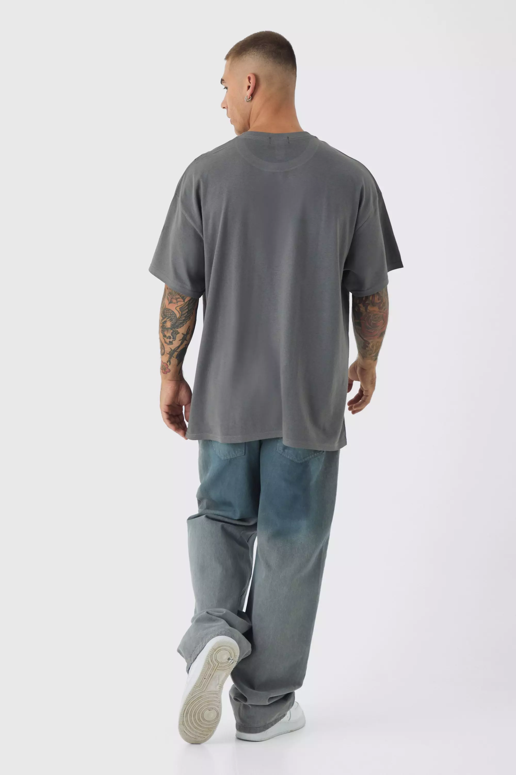 Charcoal Oversized Newspaper Vintage Washed Graphic T-shirt alternative image