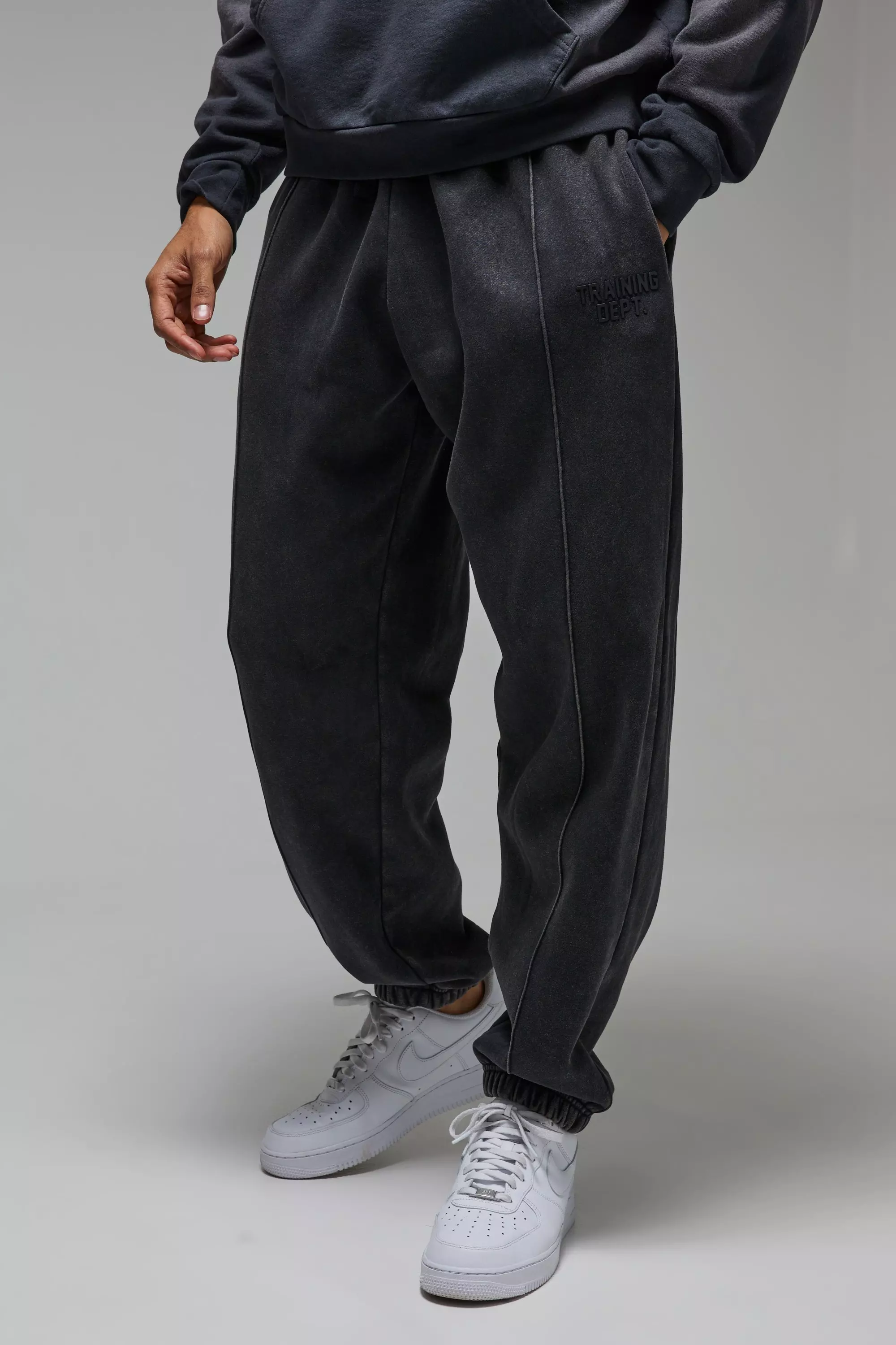 Training Dept Pin Tuck Oversized Jogger Black