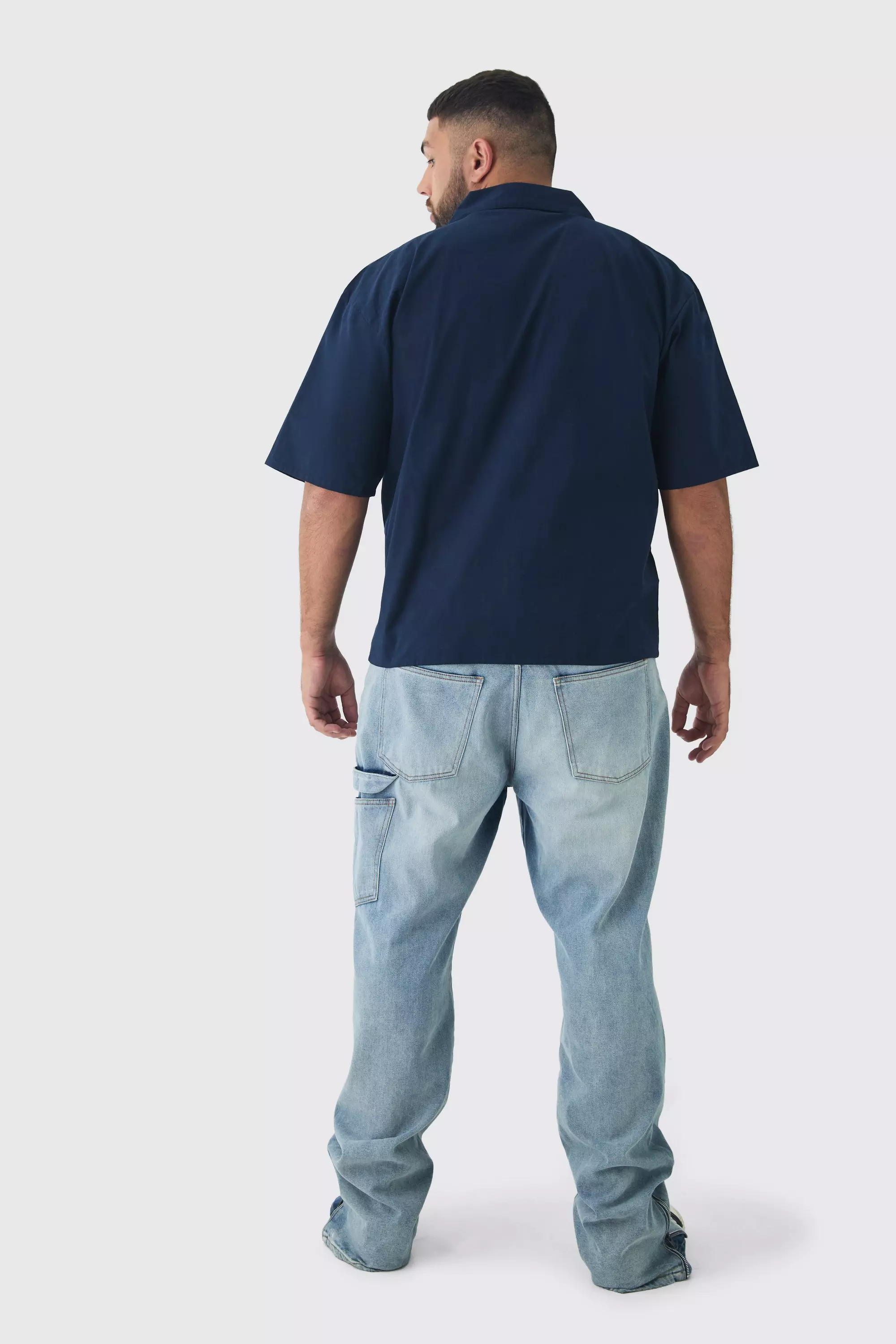 Navy Plus Western Moto Applique Overshirt alternative image