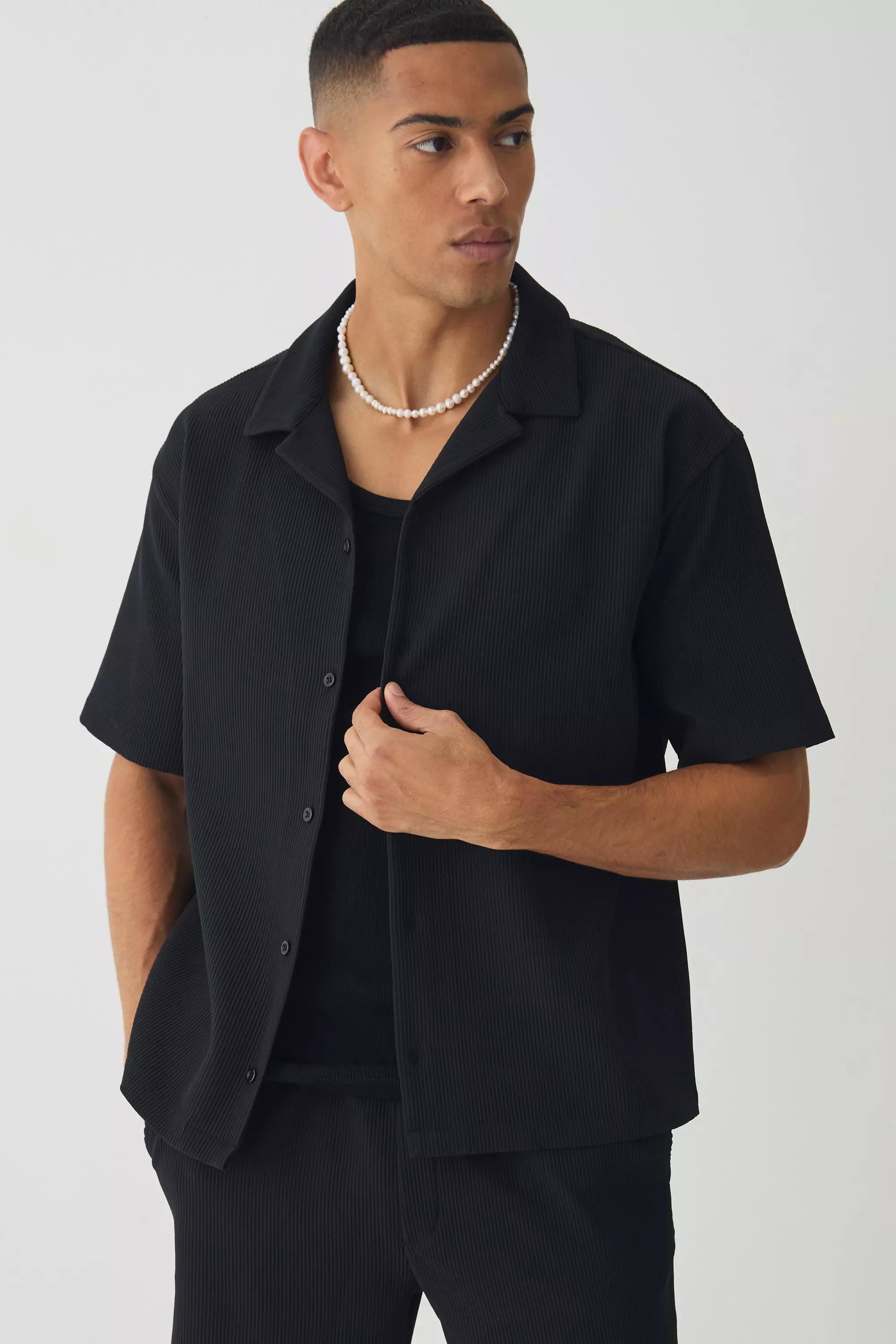 Chemise oversize à manches courtes, Black autre image