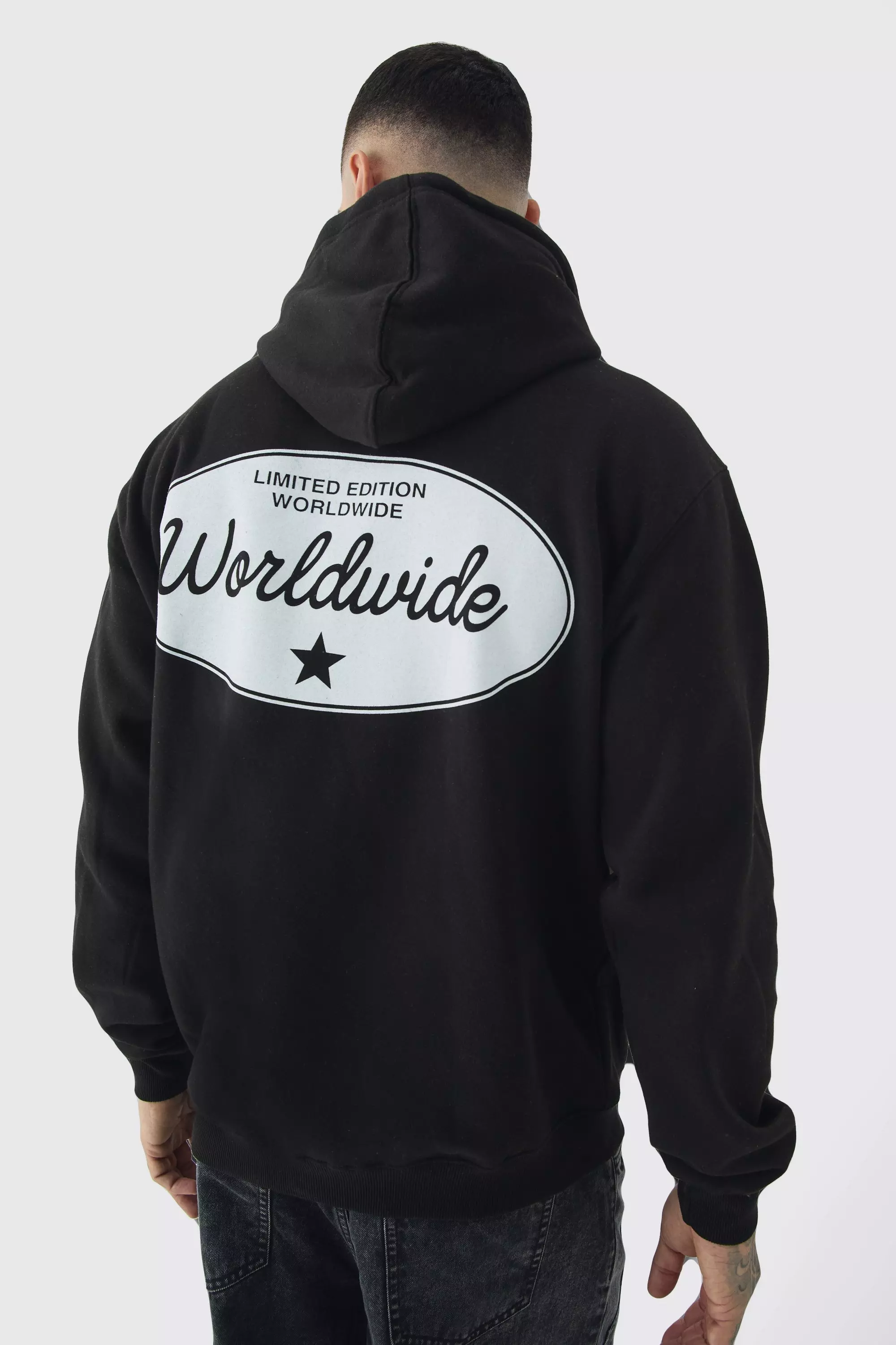 Tall Worldwide Western Oversized Hoodie Black