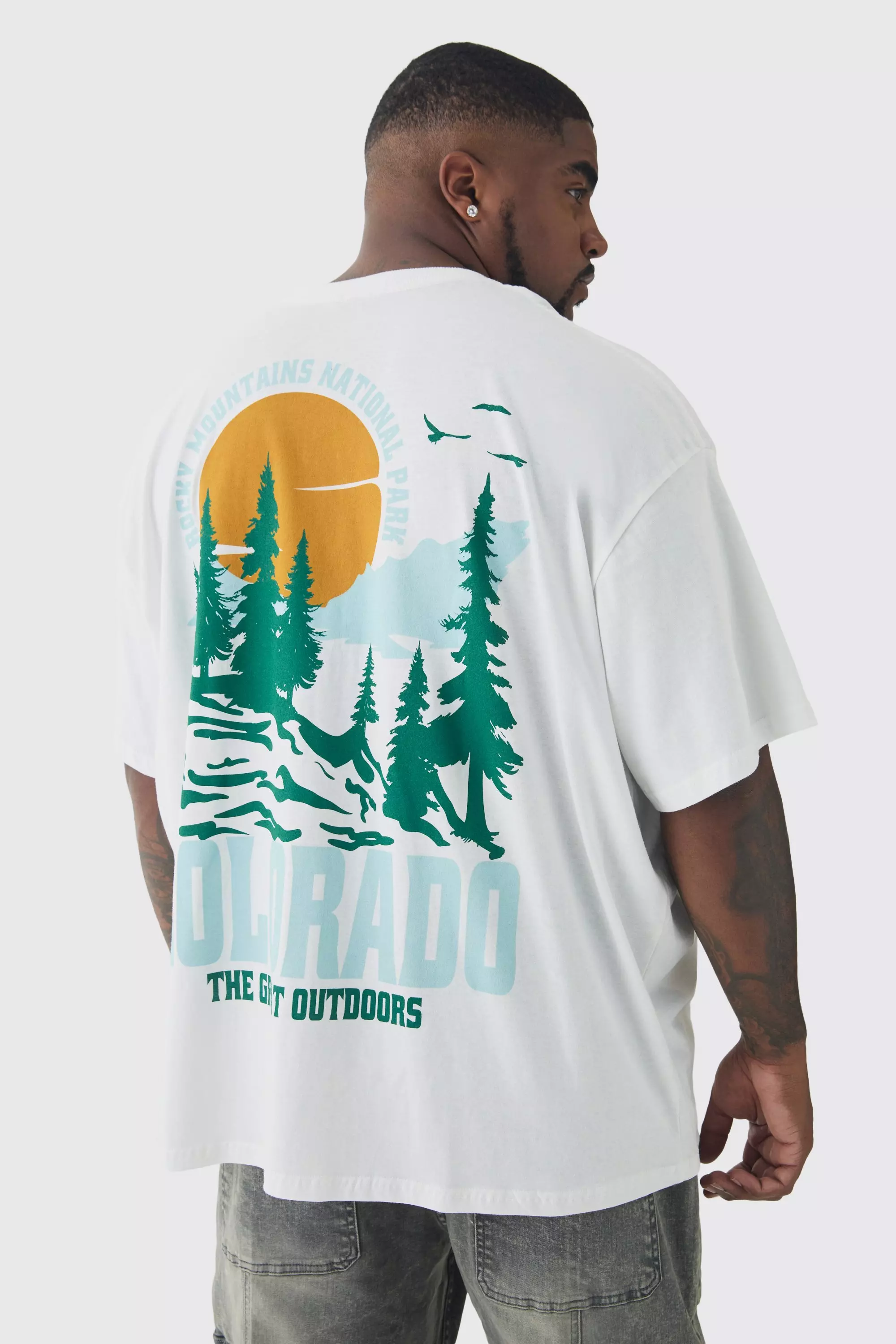 White Plus Colorado Back Printed Oversized T-Shirt alternative image