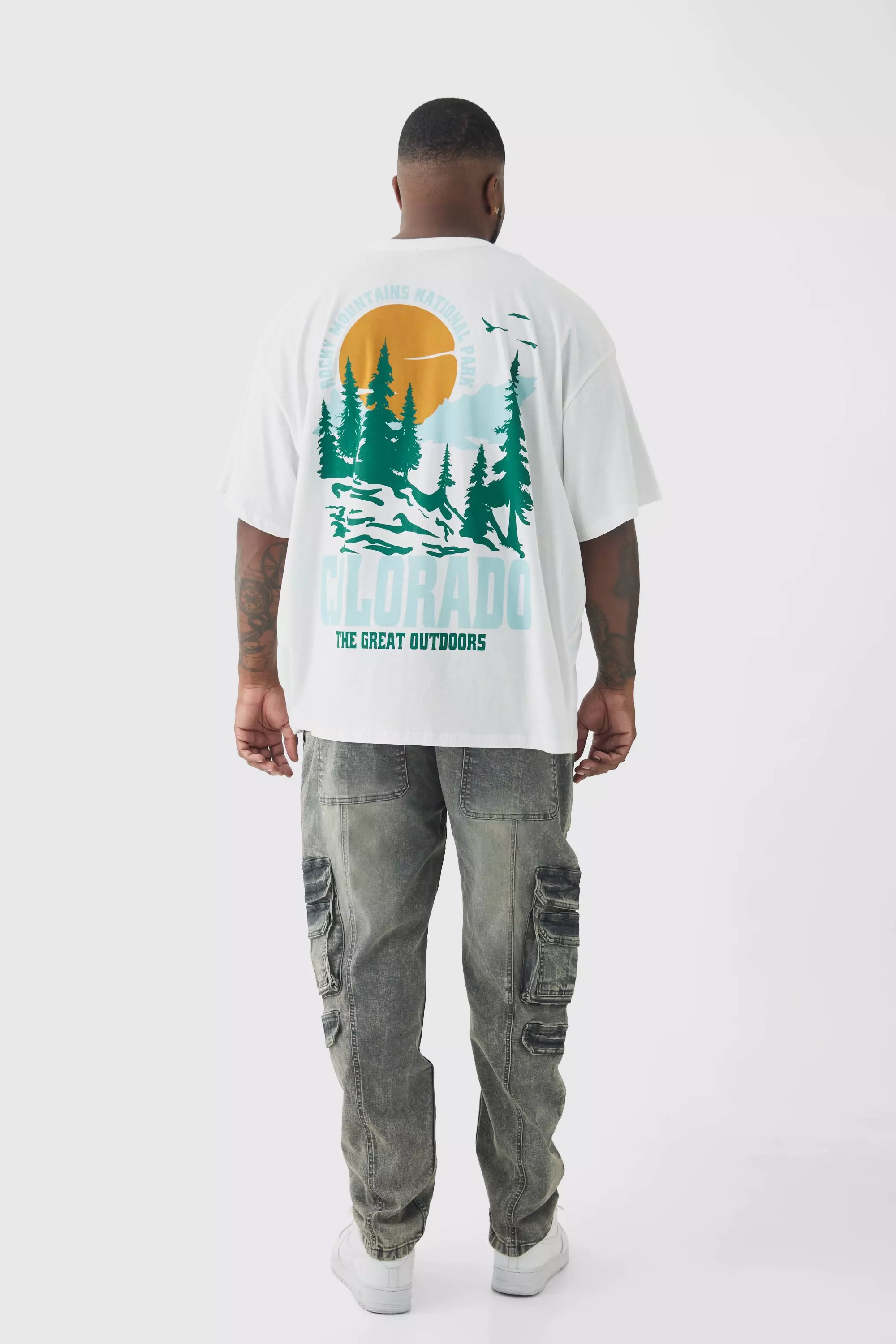 White Plus Colorado Back Printed Oversized T-Shirt alternative image