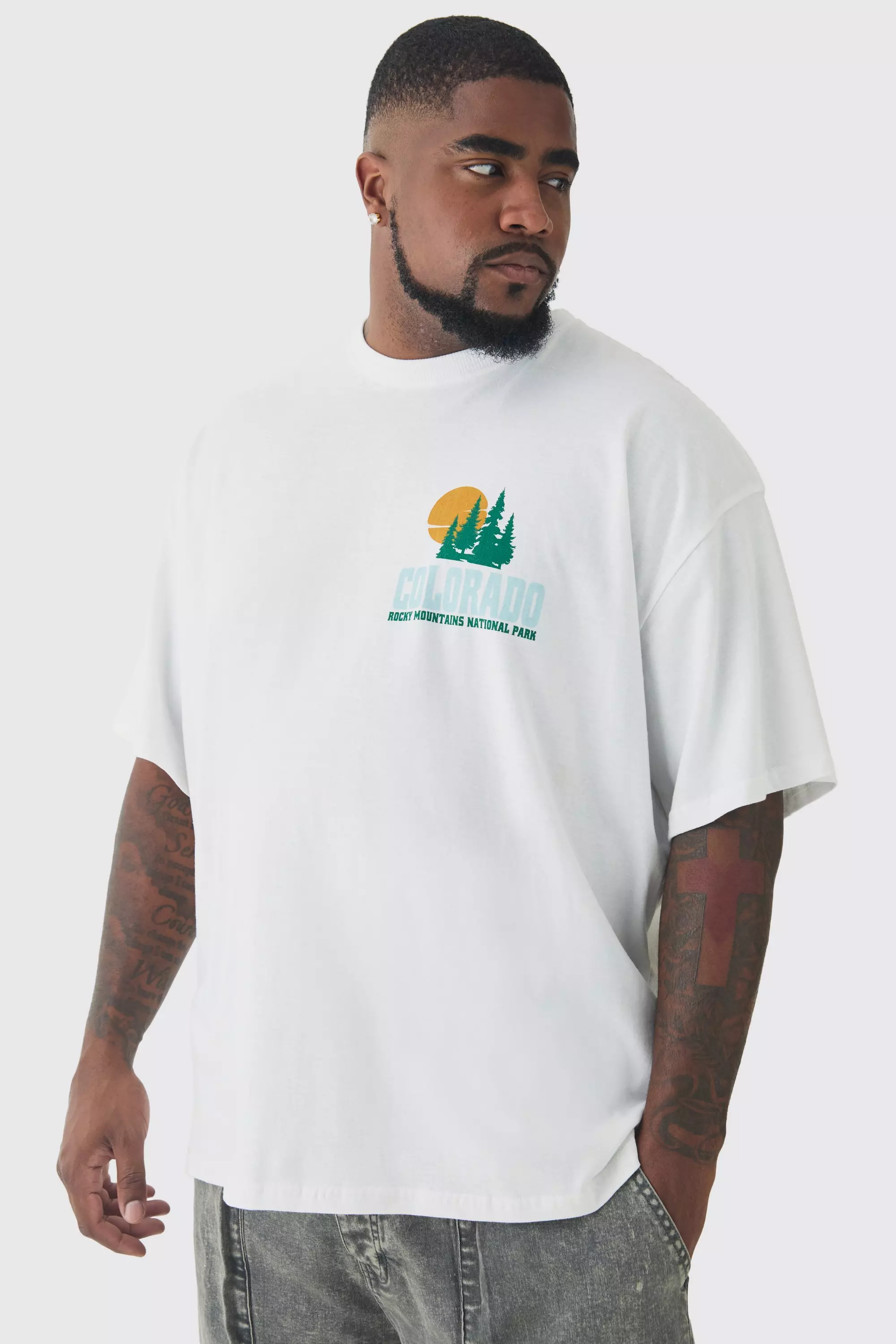 White Plus Colorado Back Printed Oversized T-Shirt alternative image
