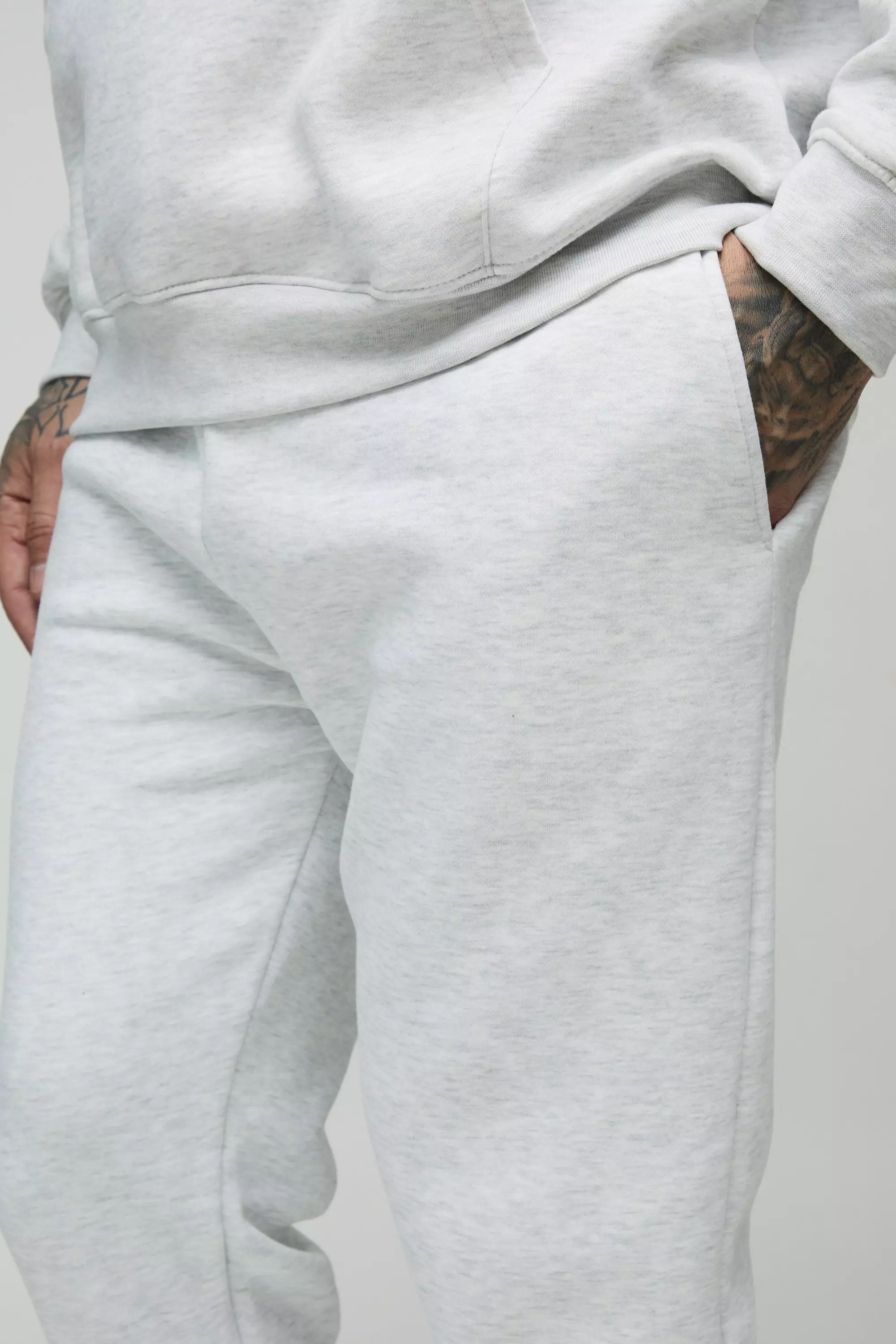 330GSM Tall Slim Leg Fit Joggers In Grey Marl alternative image