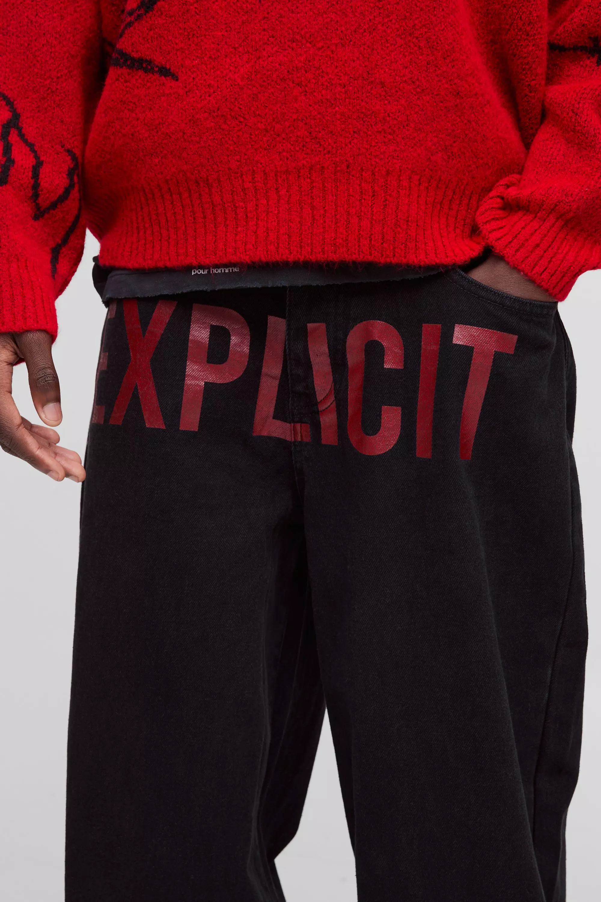 Washed black Onbewerkte 'EXPLICIT' Ballon Jeans alternatieve afbeelding
