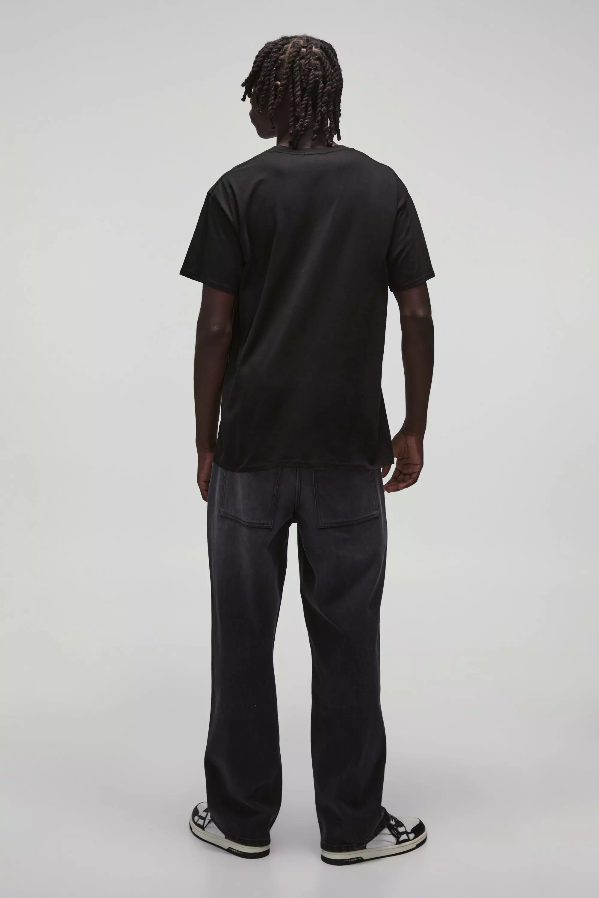 Jean large à imprimé rayons X, Washed black autre image
