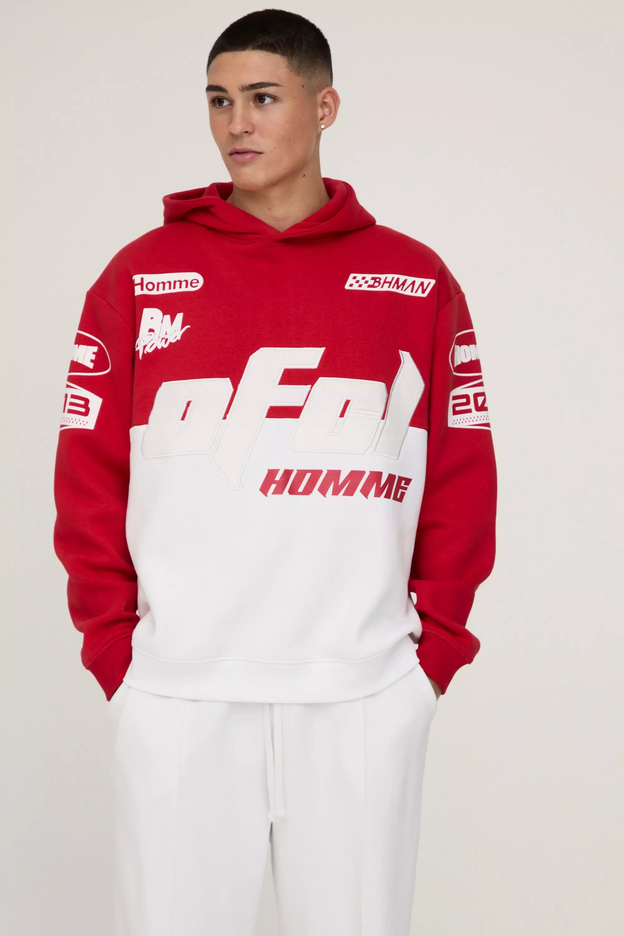 Oversized OFCL Moto Hoodie Red