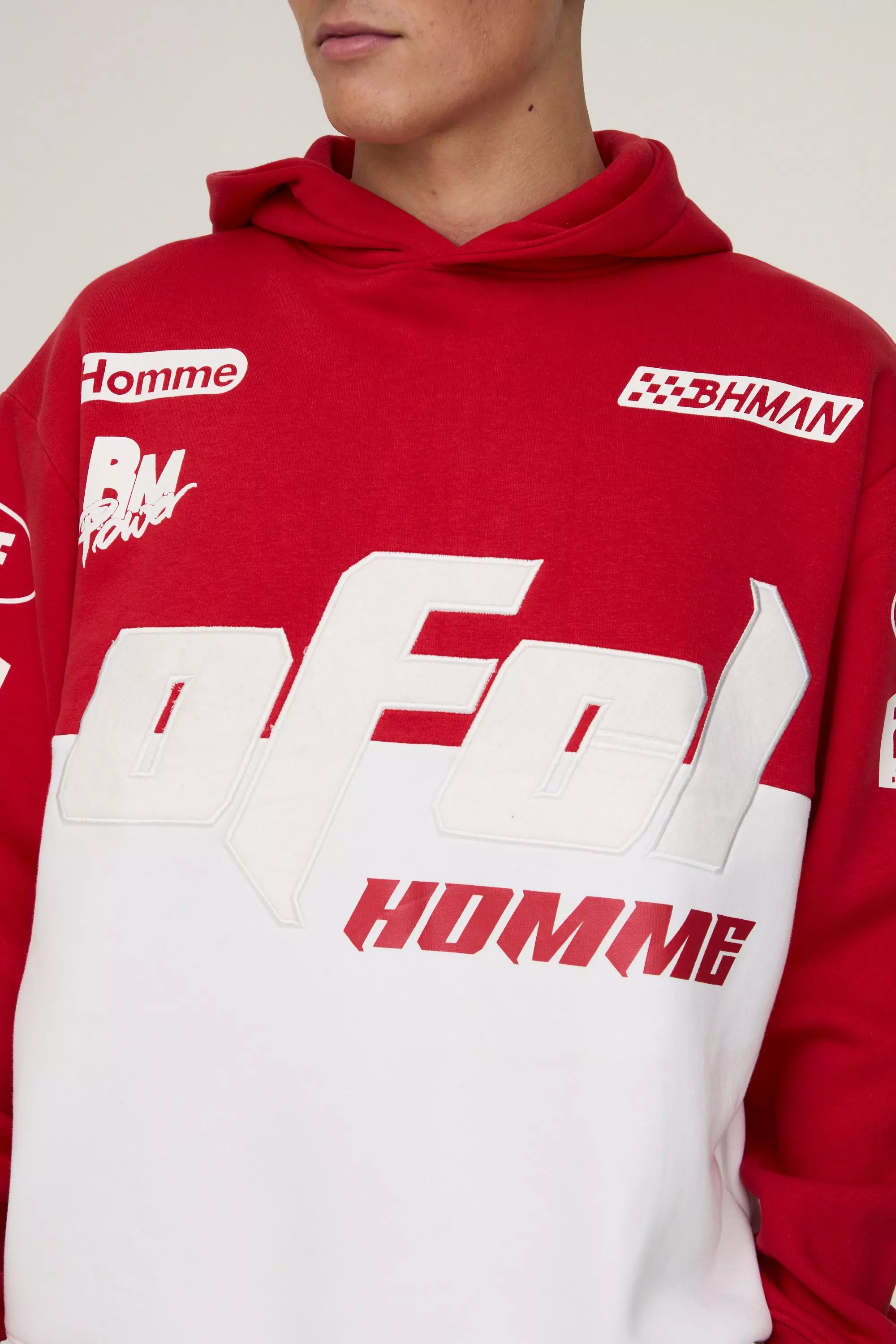 Red Oversized OFCL Moto Hoodie alternative image