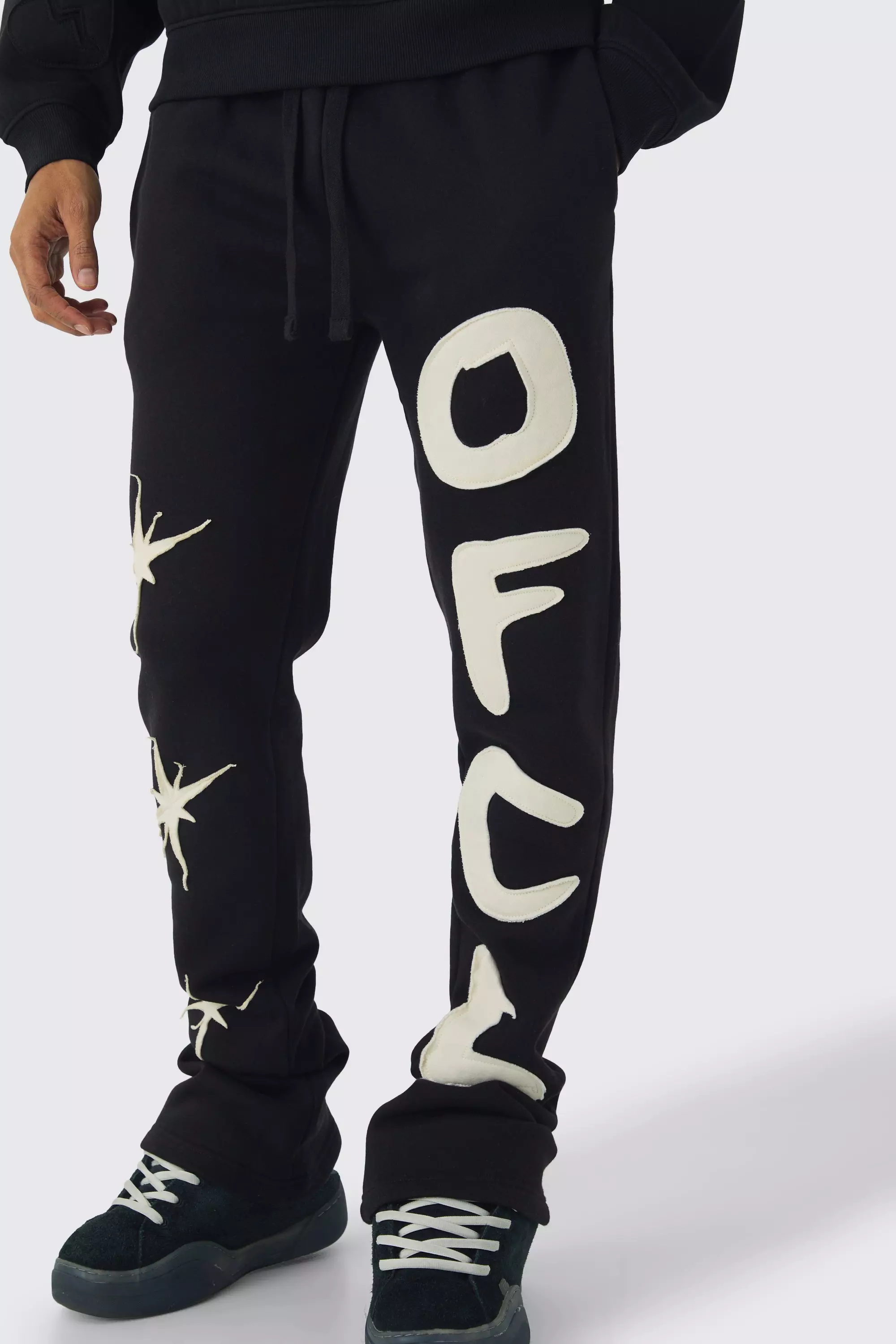 Black Slim Stacked Star Ofcl Applique Jogger alternative image