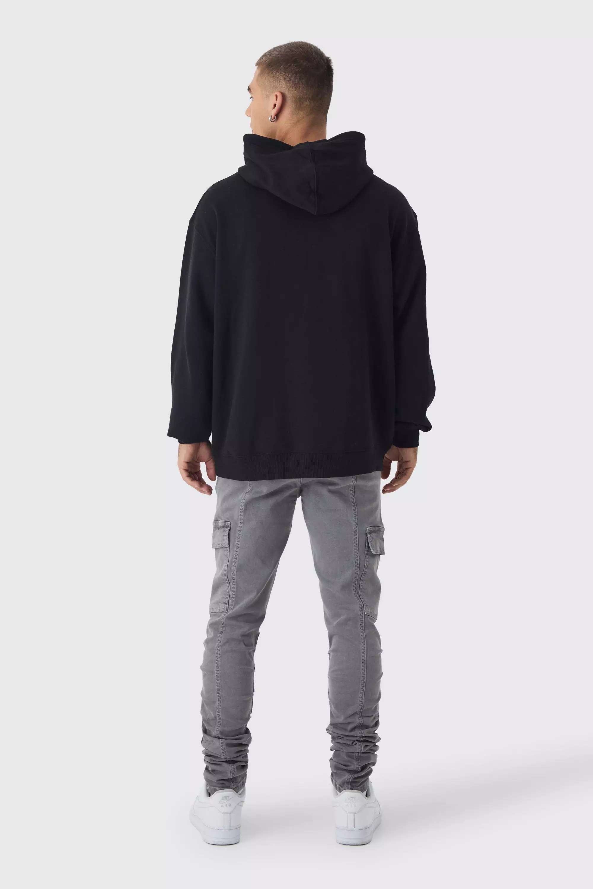 Skinny Cargo-Hose mit gerafften Trägern, Slate alternatives Bild