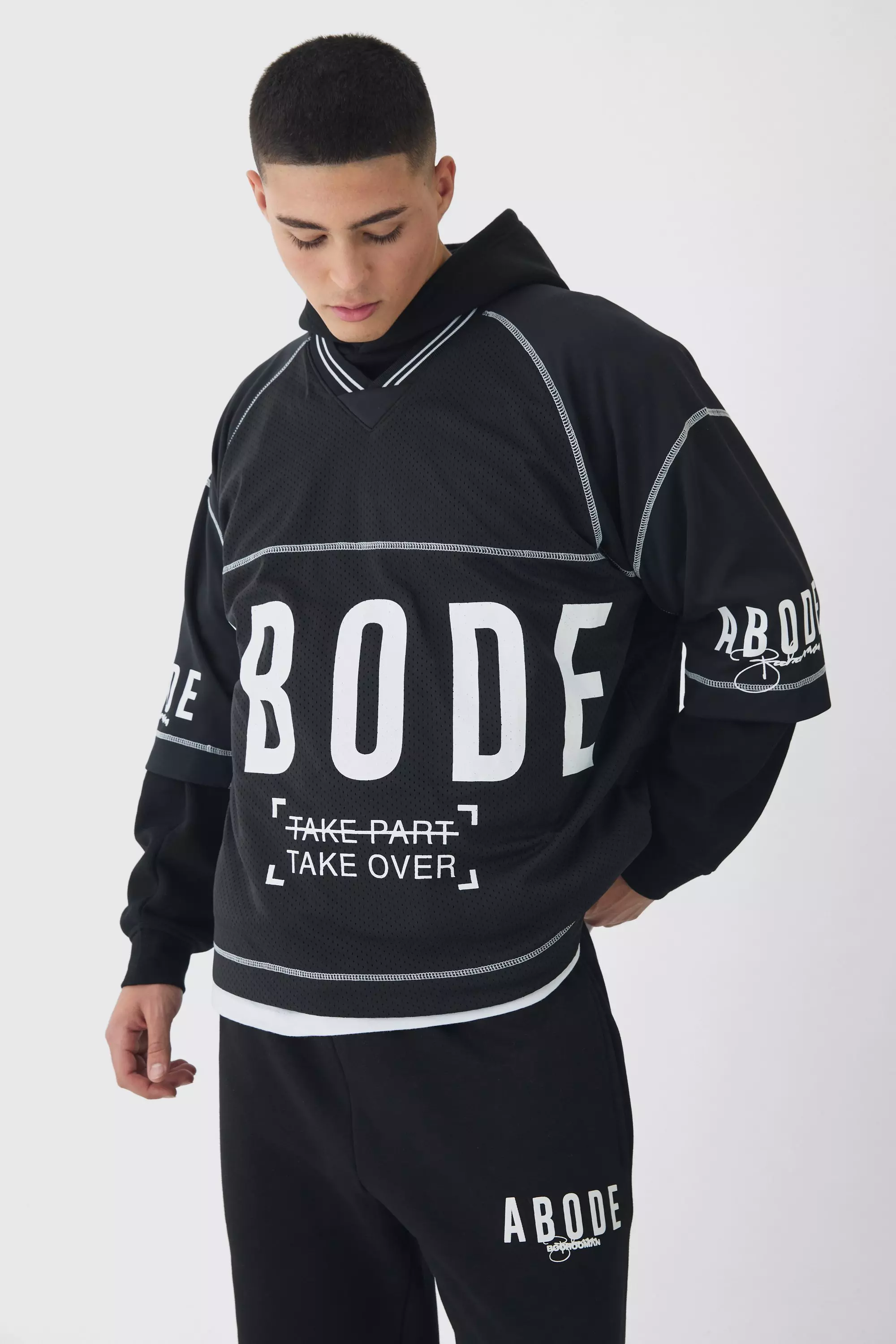 Oversized Mesh Abode Hockey Top Black