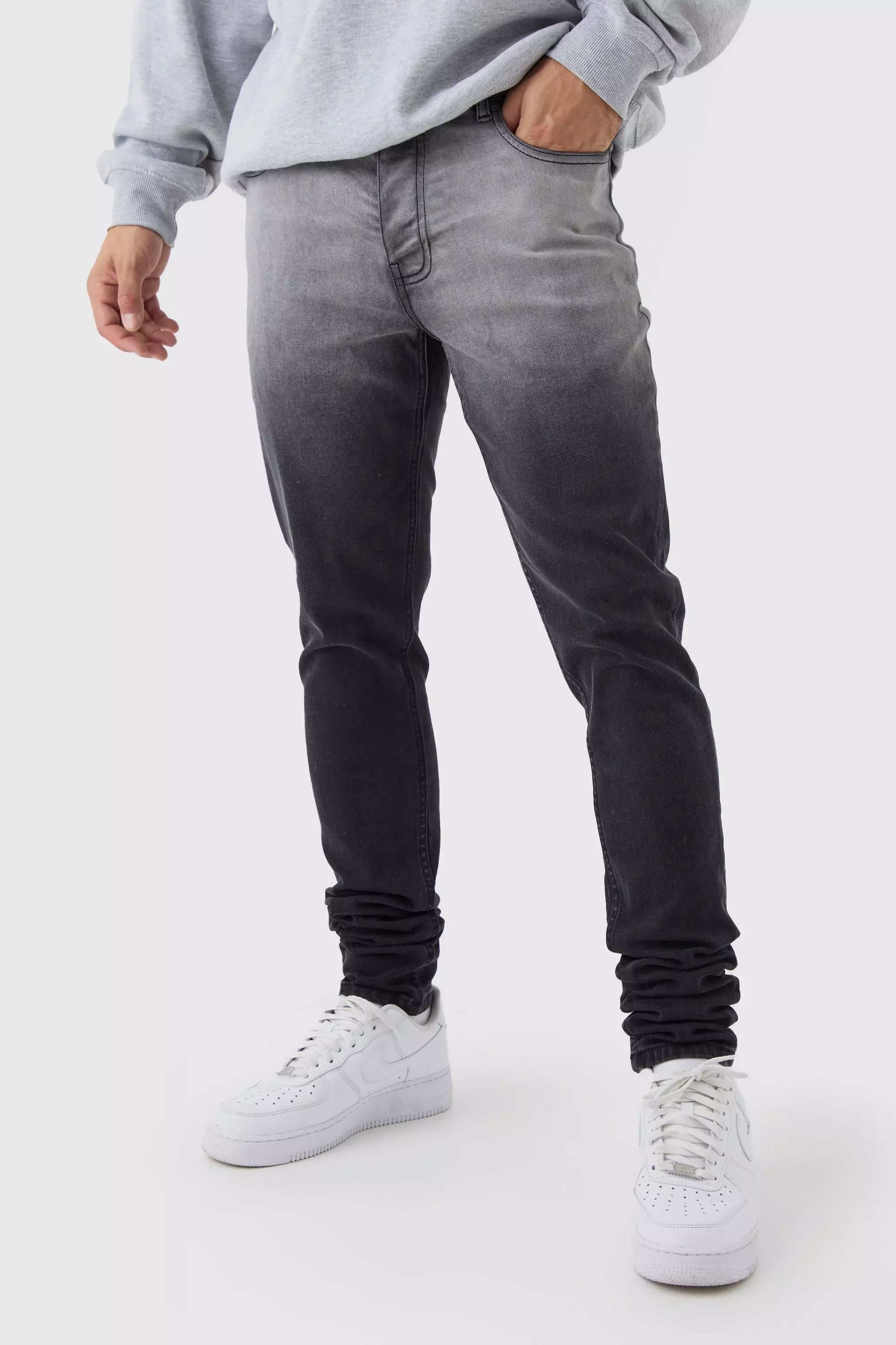 Black Skinny Stretch Washed Jeans alternative image