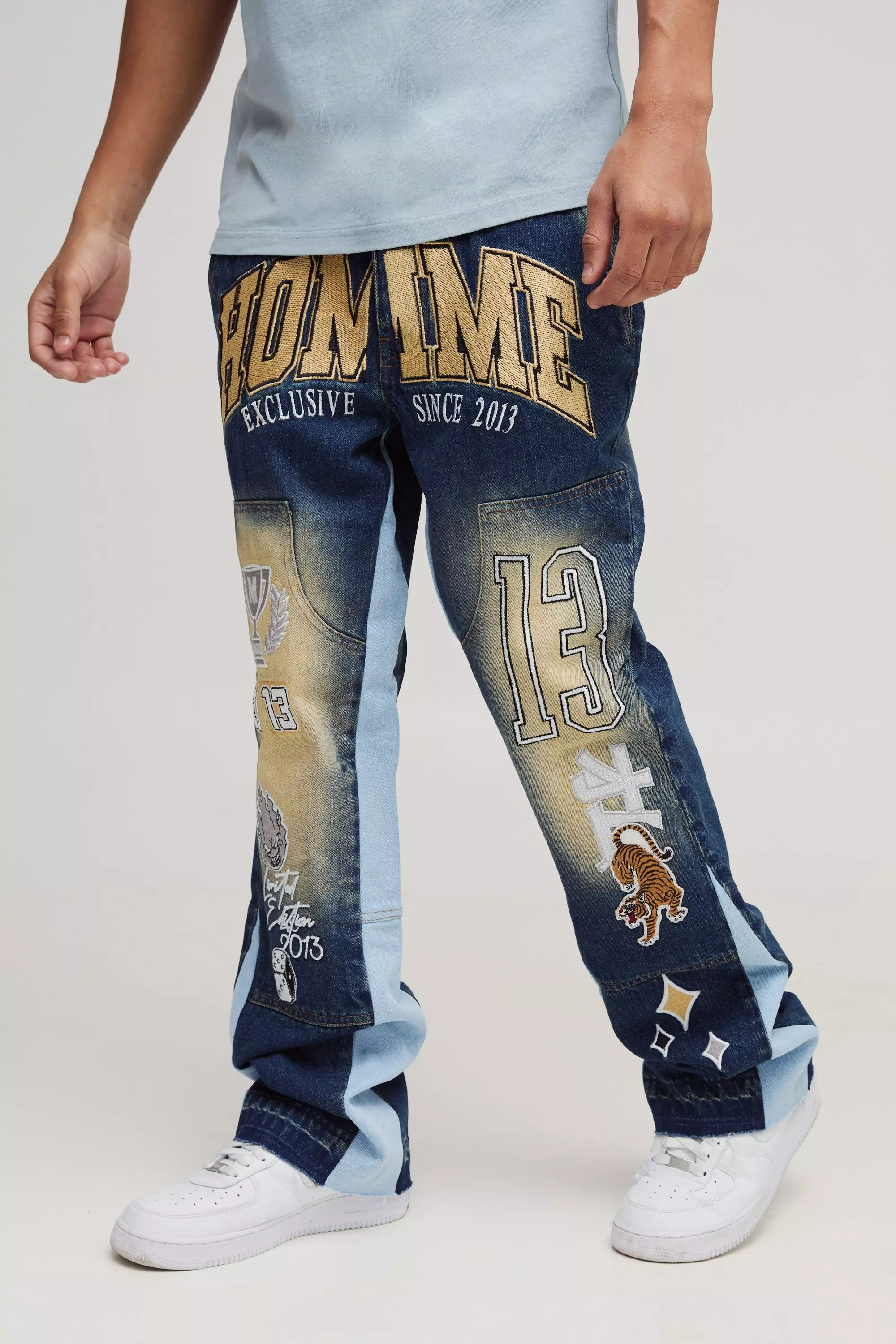 Slim-Fit Schlagjeans, Vintage wash alternatives Bild