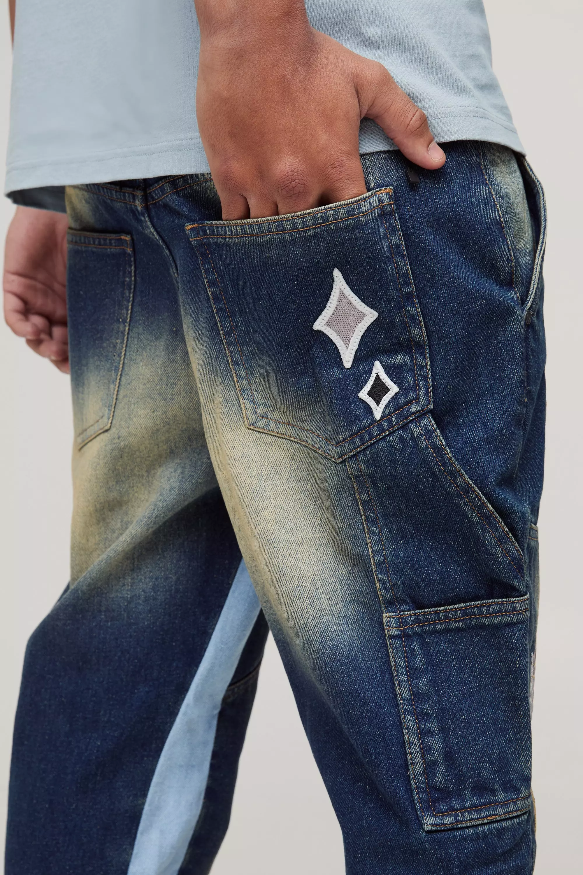 Slim-Fit Schlagjeans, Vintage wash alternatives Bild