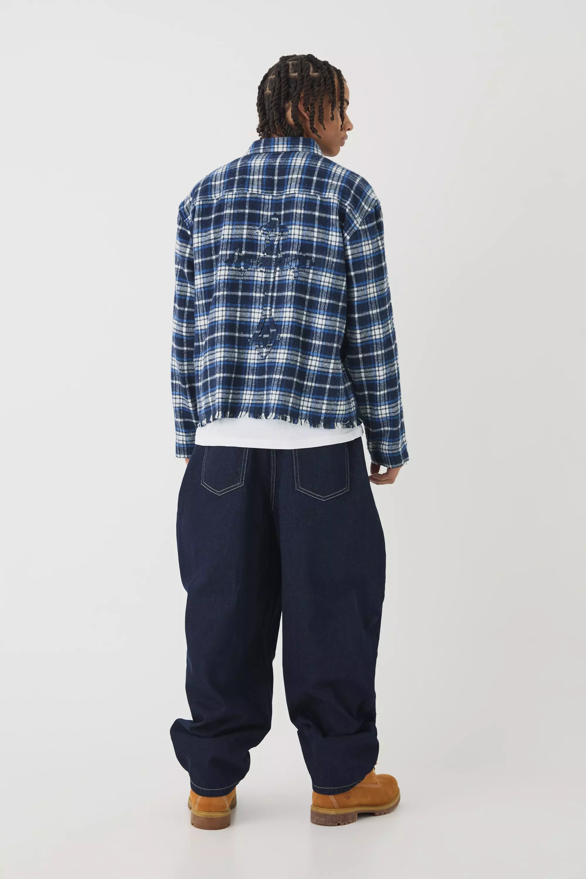 Indigo Balloon Rigid Contrast Stitch Denim Jeans alternative image