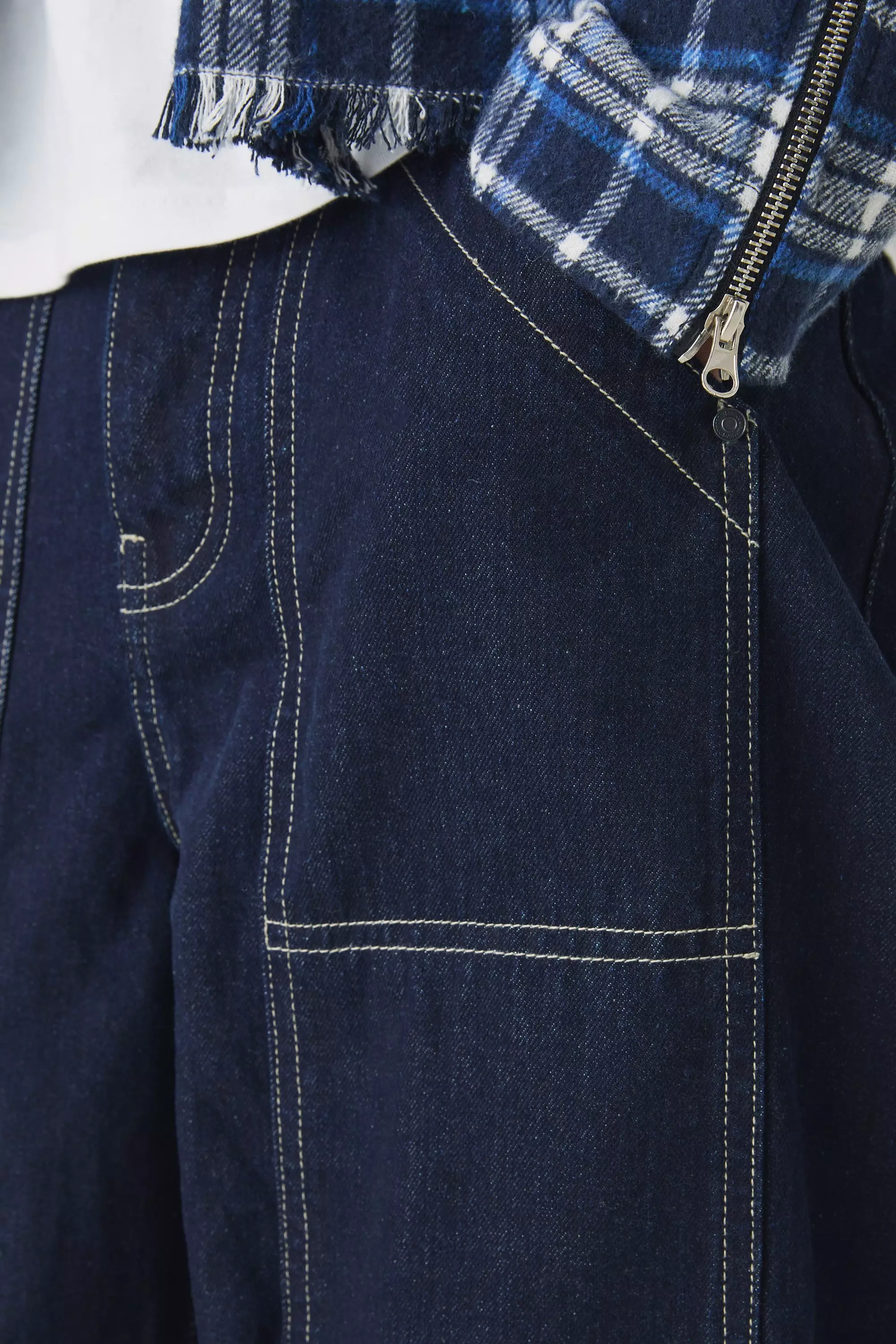 Indigo Balloon Rigid Contrast Stitch Denim Jeans alternative image