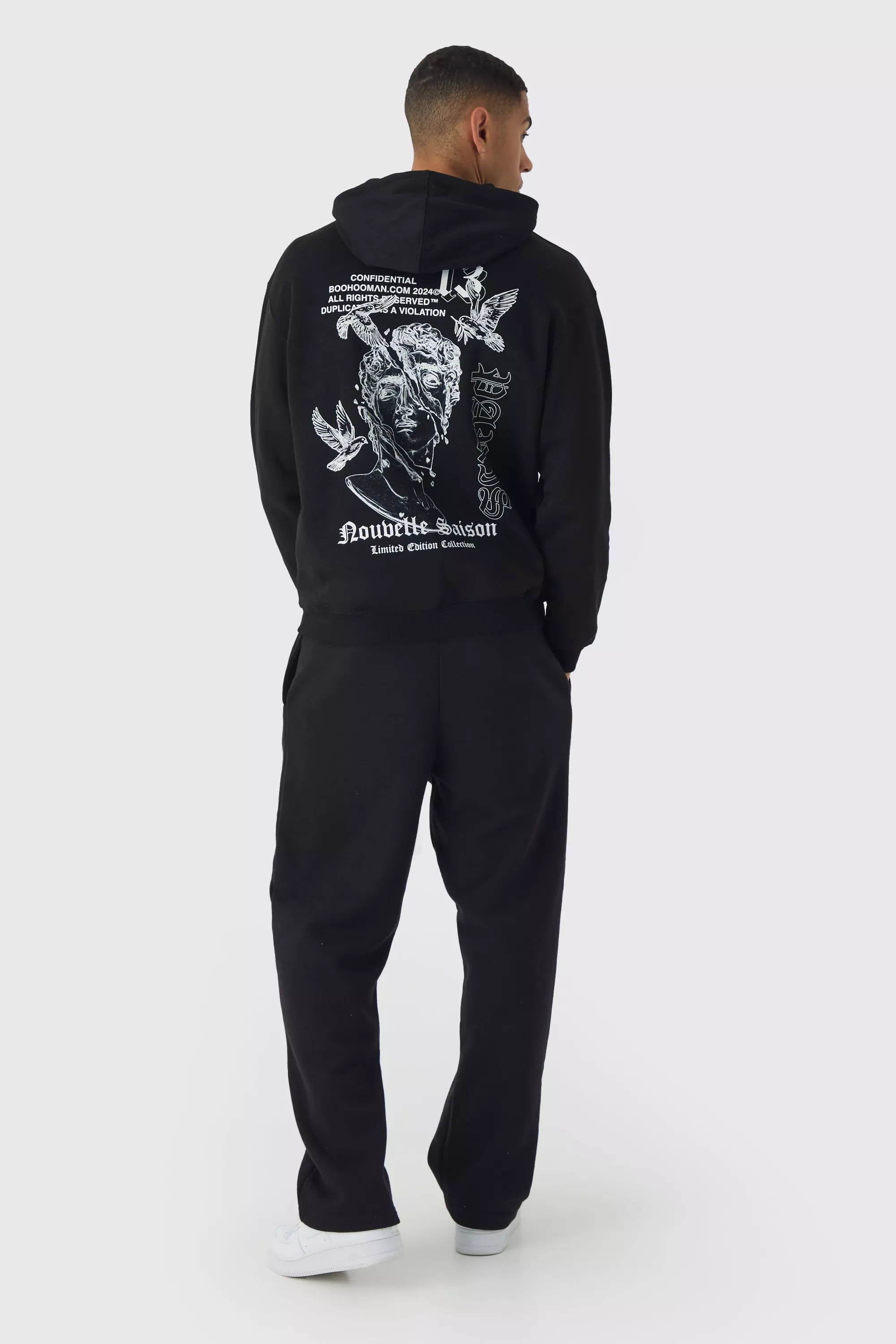 Oversize Hoodie mit Renaissance Print, Black alternatives Bild