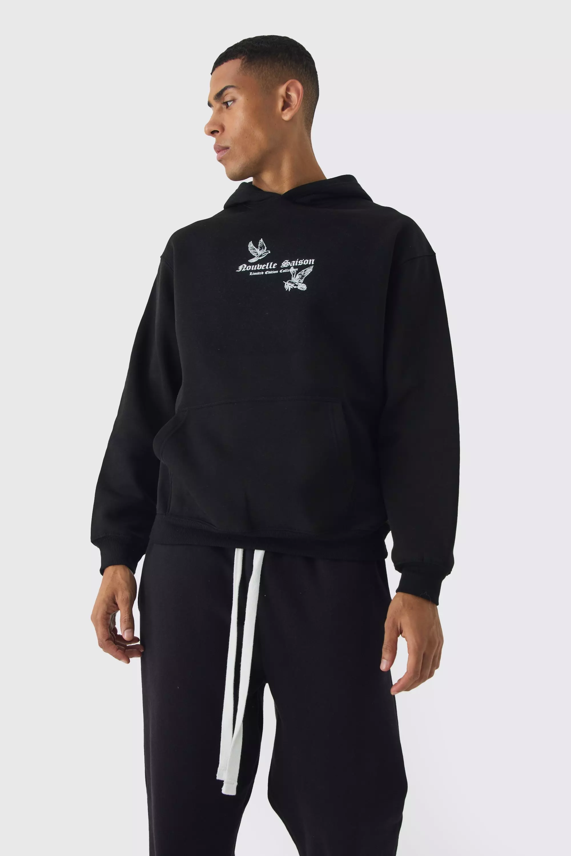 Oversize Hoodie mit Renaissance Print, Black alternatives Bild