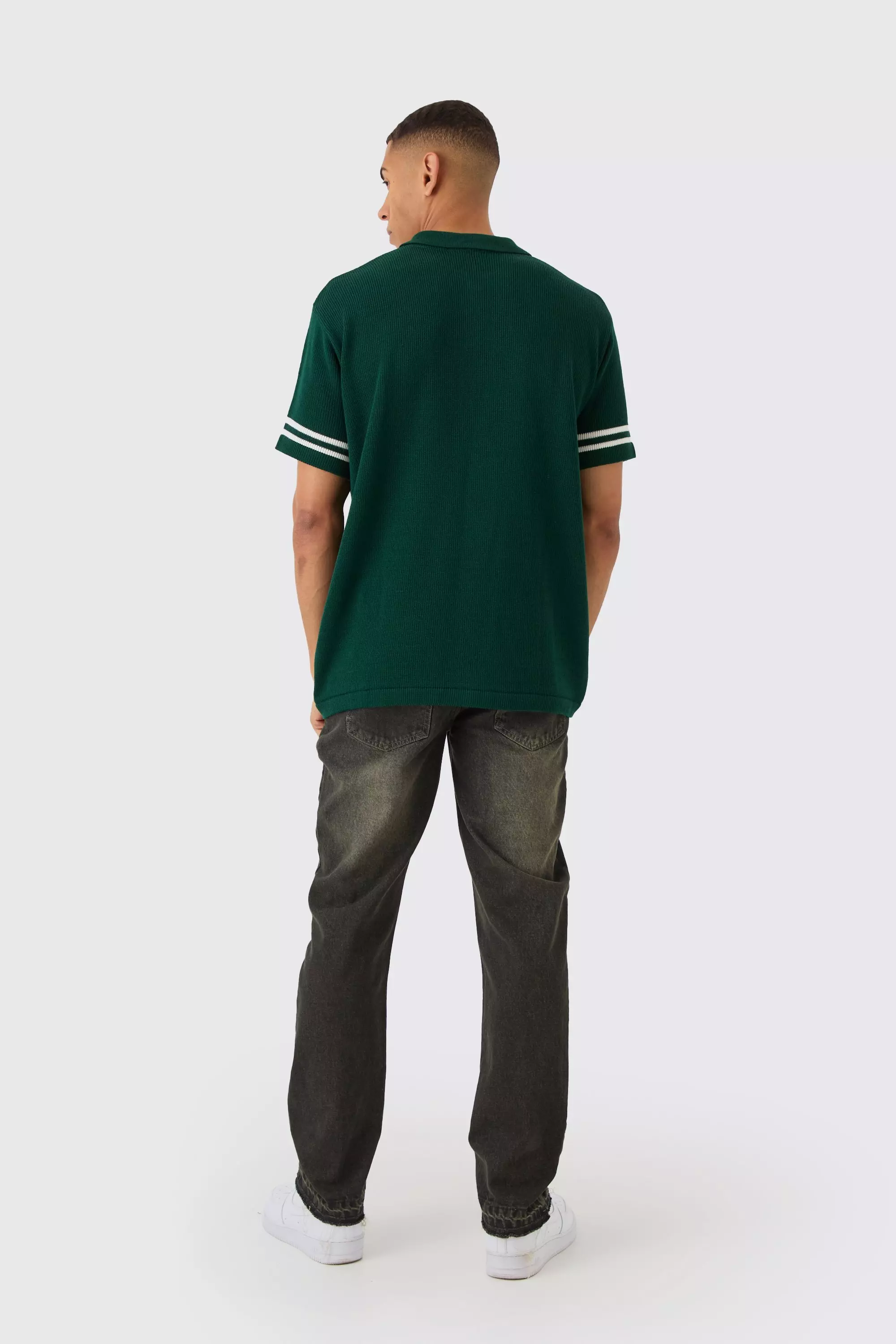 Green Oversized Limited Edition Knitted Polo Shirt alternative image