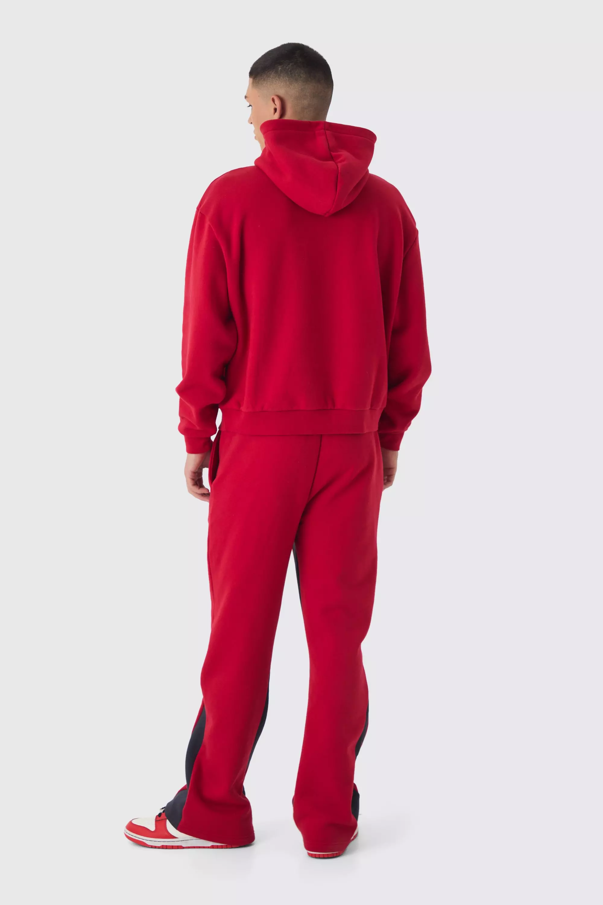 Oversized Boxy Man Paint Splatter Gusset Hooded Tracksuit