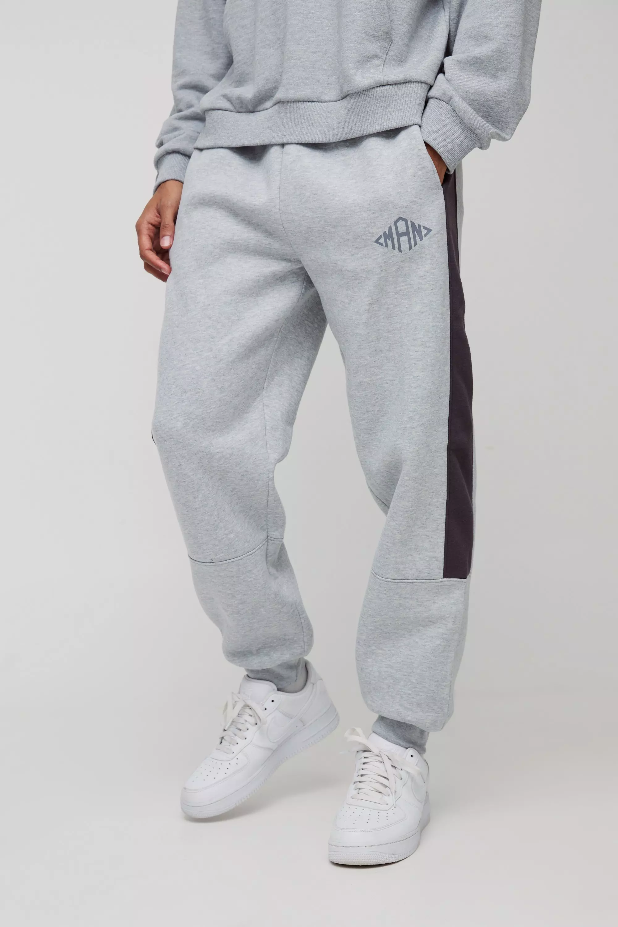 Jogging droit color block - MAN, Charcoal autre image