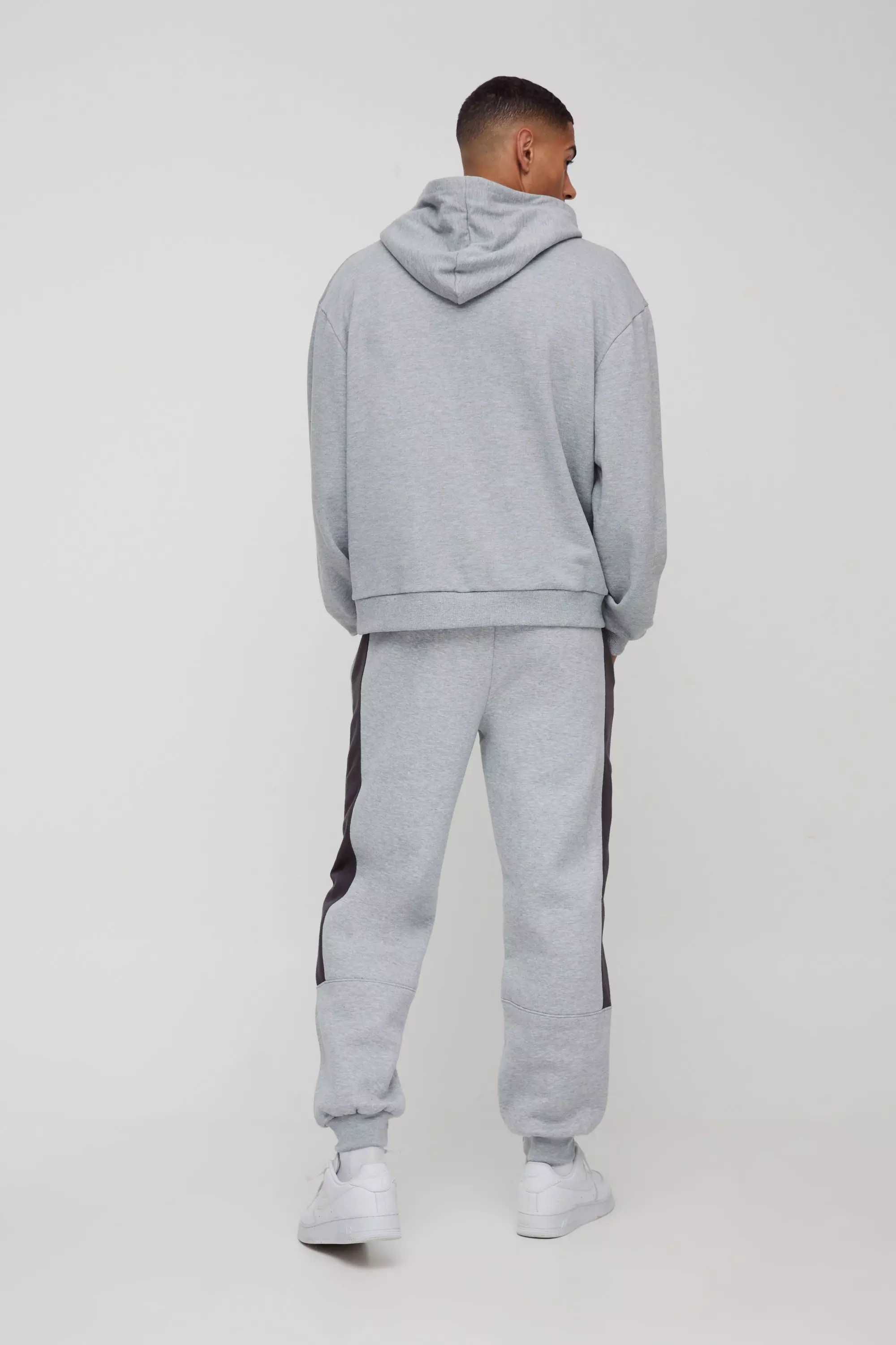 Charcoal Regular Fit Man Diamond Colour Block Joggers alternative image